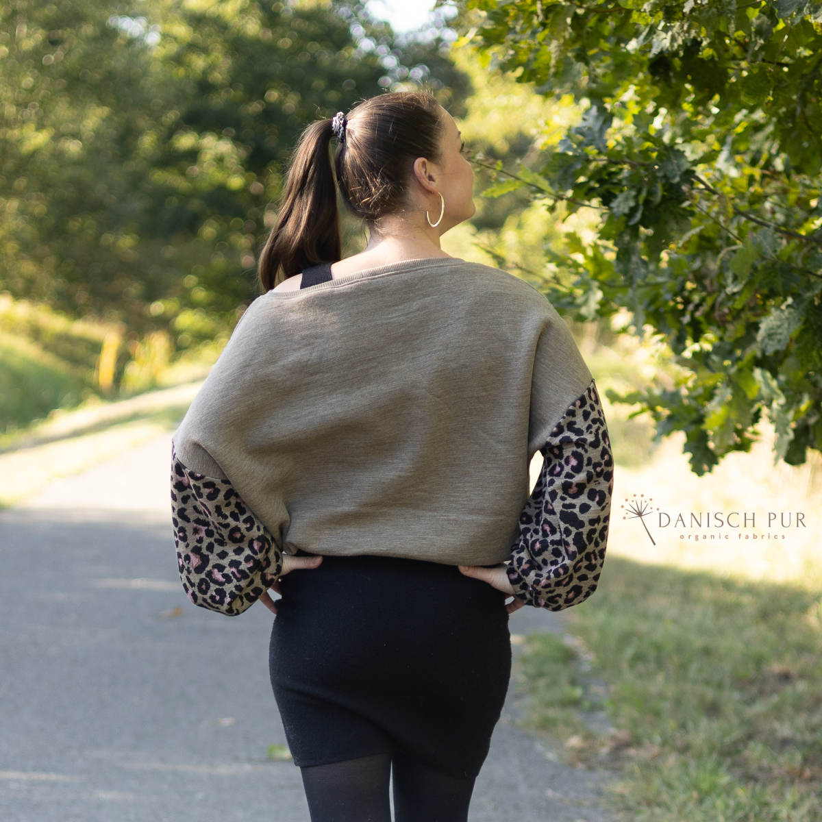 Bio Wendefleece Taupe meliert (100% Schurwolle, Merino, kbt, mulesingfrei)