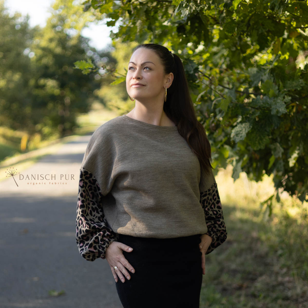 Bio Wendefleece Taupe meliert (100% Schurwolle, Merino, kbt, mulesingfrei)