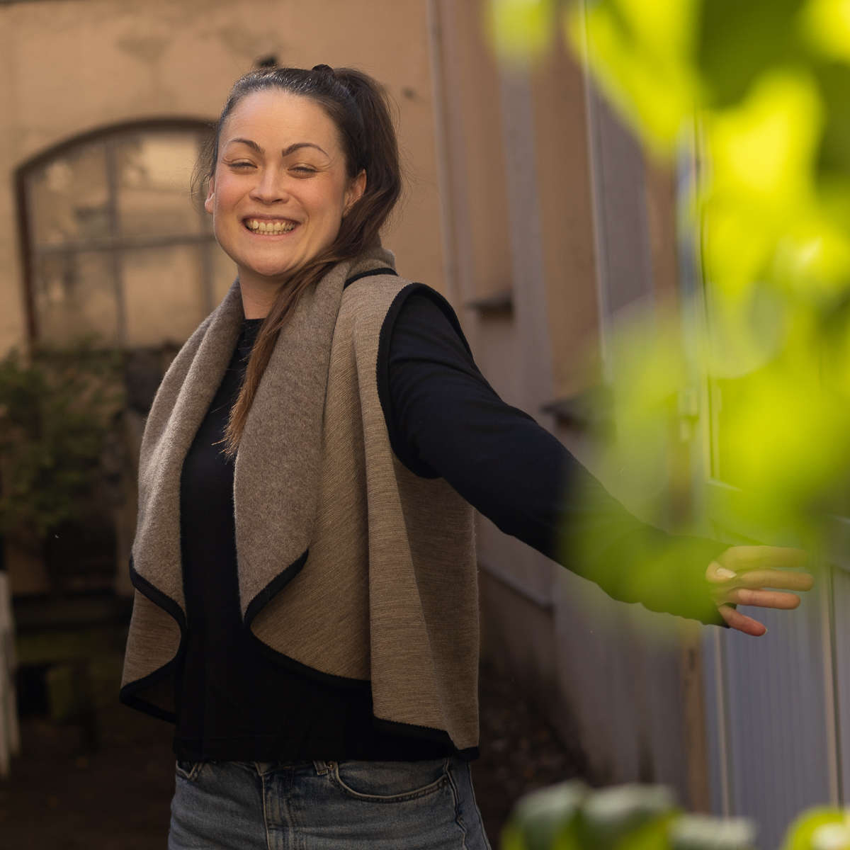 Organic reversible fleece, gold melange (100% virgin wool, Merino, organic, mulesing-free)