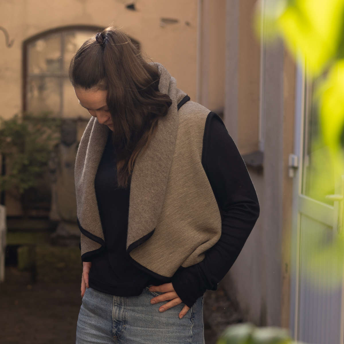 Organic reversible fleece, gold melange (100% virgin wool, Merino, organic, mulesing-free)