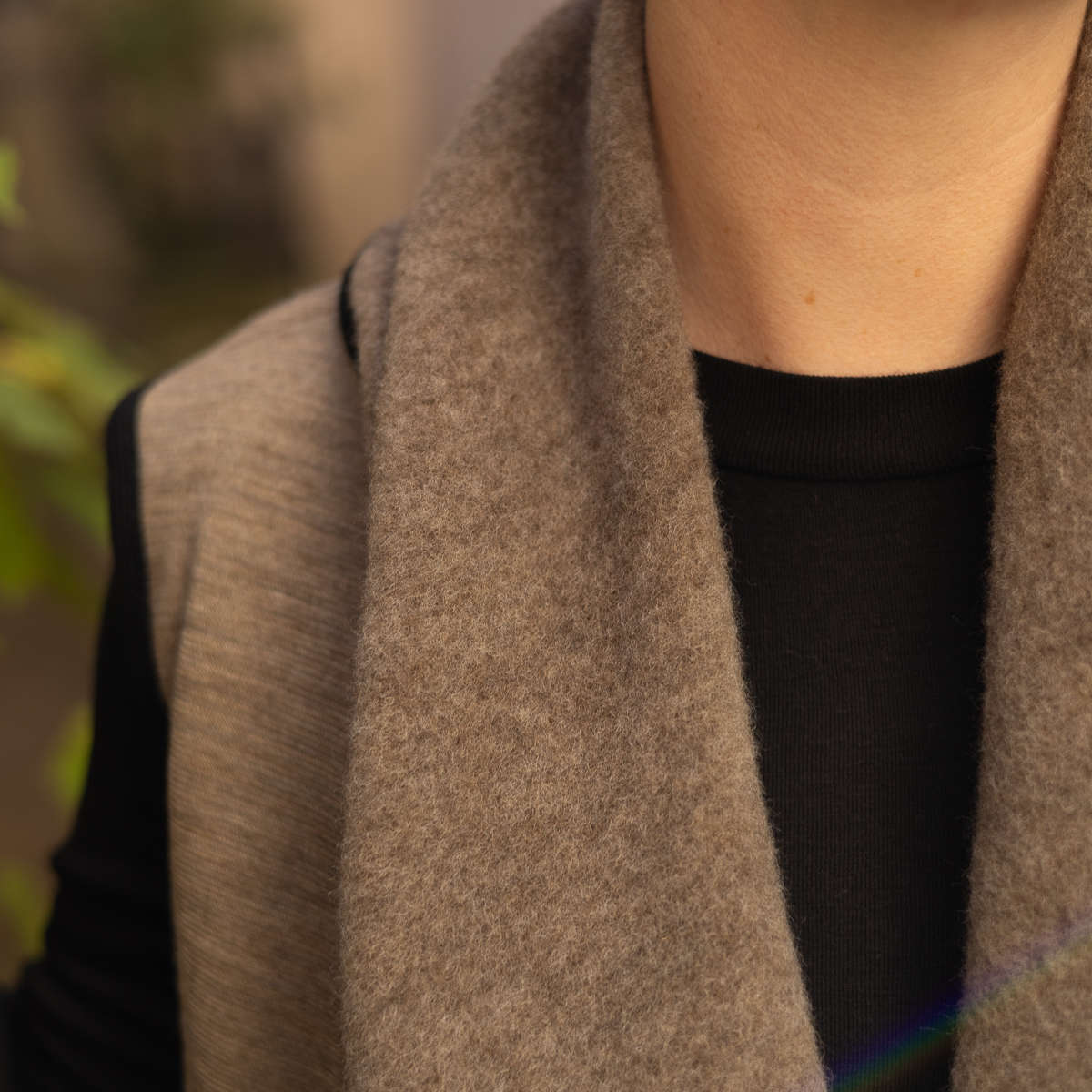 Organic reversible fleece, gold melange (100% virgin wool, Merino, organic, mulesing-free)
