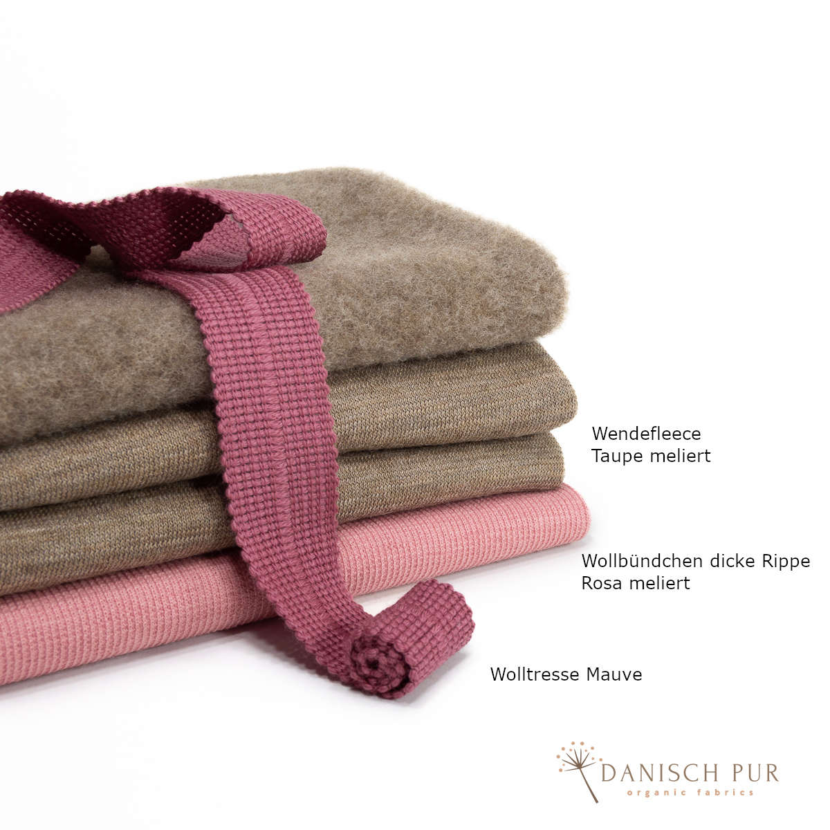 Bio Wendefleece Taupe meliert (100% Schurwolle, Merino, kbt, mulesingfrei)