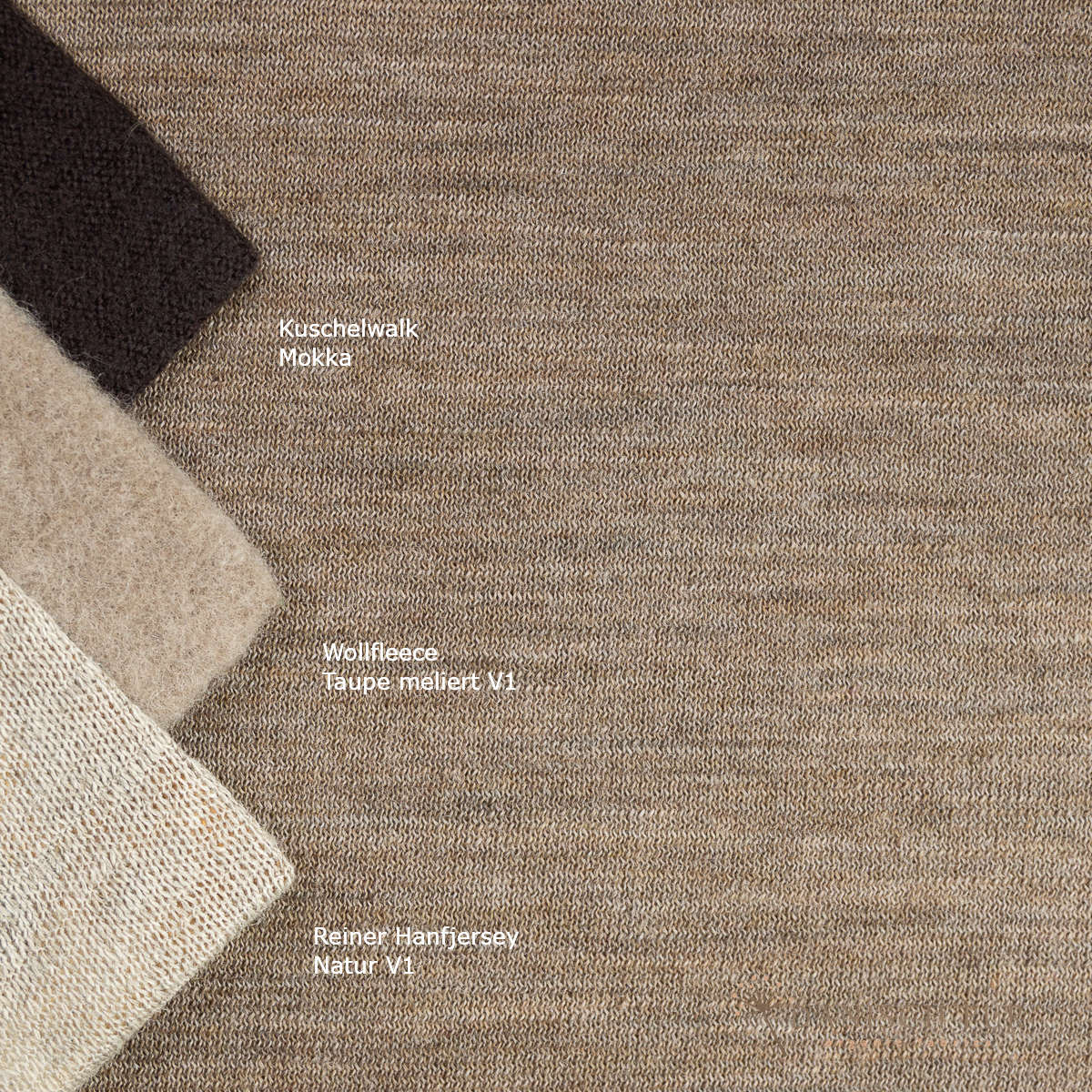 Bio Wendefleece Taupe meliert (100% Schurwolle, Merino, kbt, mulesingfrei)