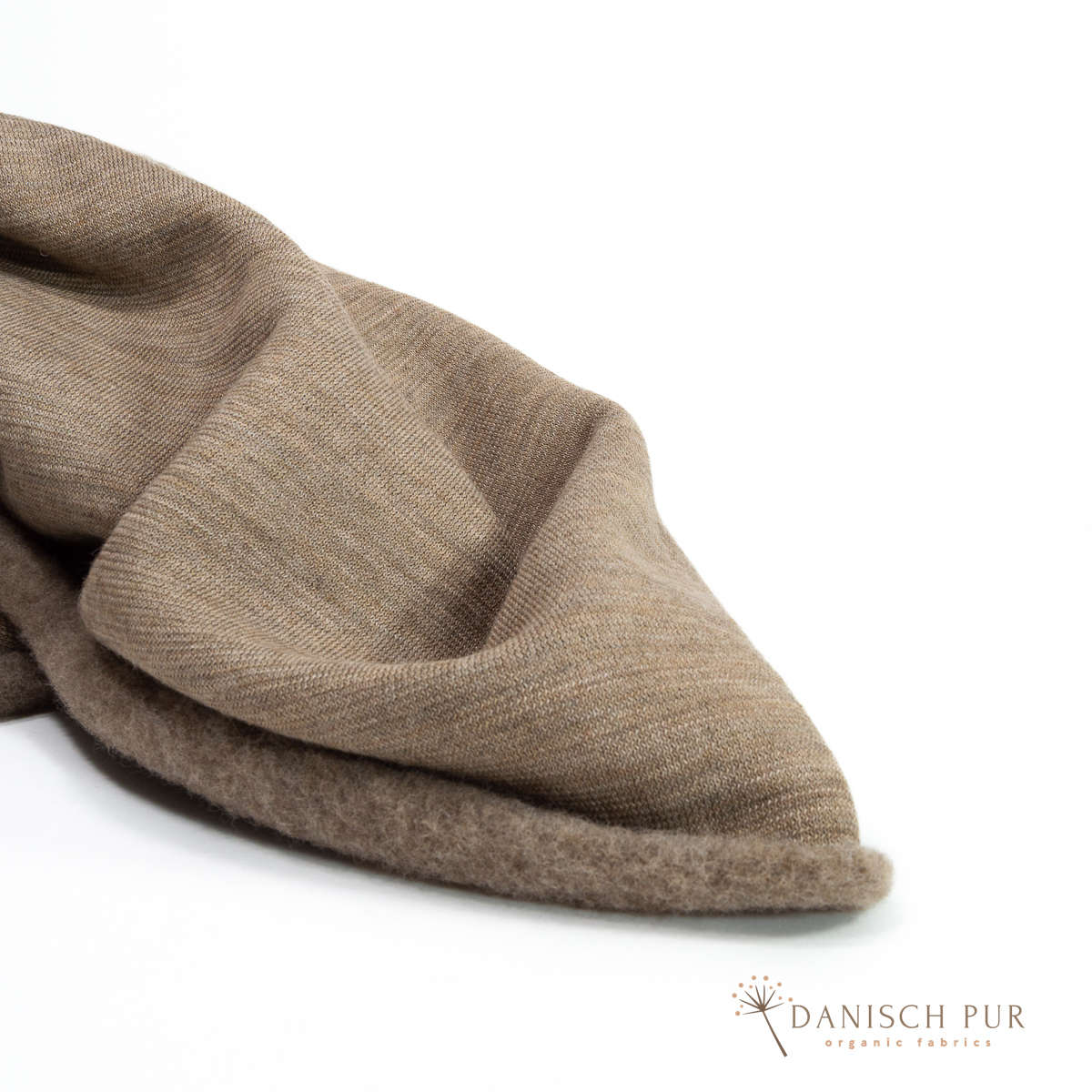 Organic reversible fleece, gold melange (100% virgin wool, Merino, organic, mulesing-free)