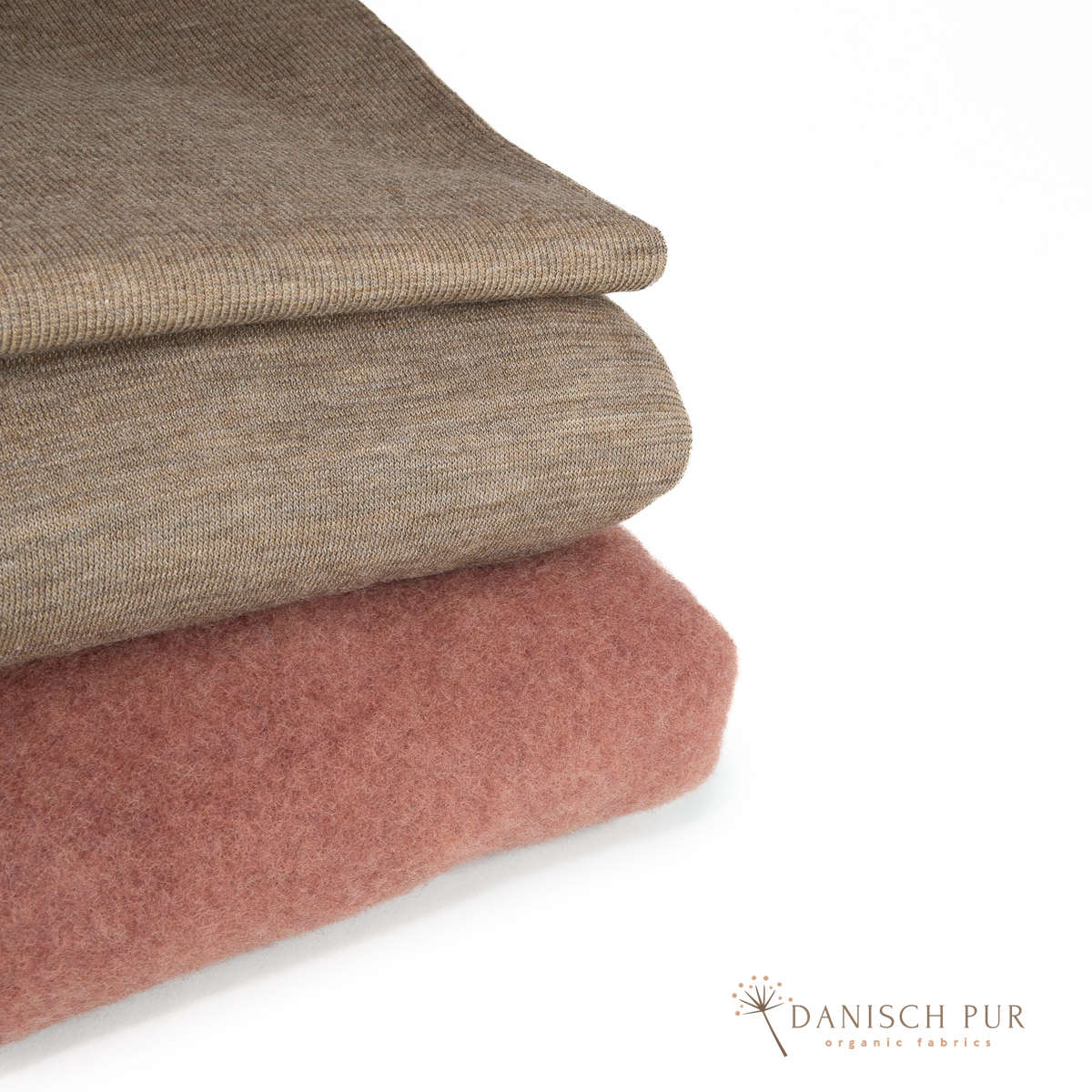Organic reversible fleece, gold melange (100% virgin wool, Merino, organic, mulesing-free)