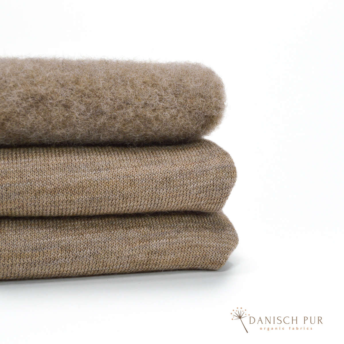 Organic reversible fleece, gold melange (100% virgin wool, Merino, organic, mulesing-free)