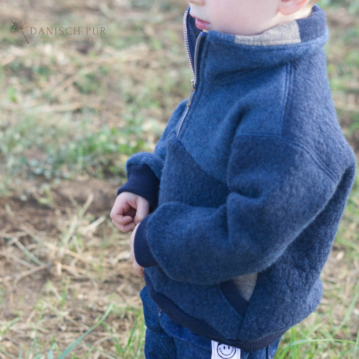 Bio Wendefleece Tiefsee-Lagoblau meliert (100% Schurwolle, Merino, kbt, mulesingfrei)