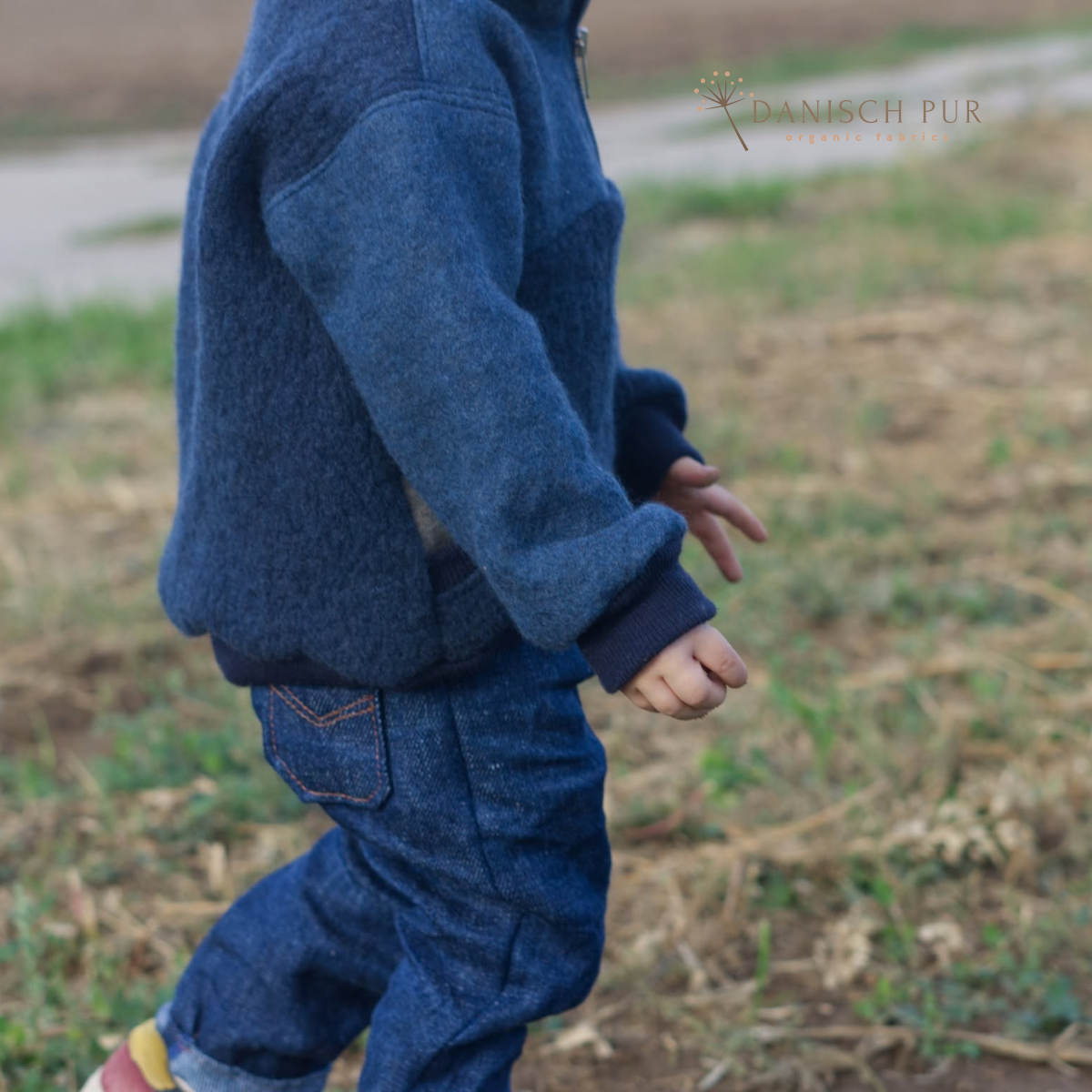 Bio Wendefleece Tiefsee-Lagoblau meliert (100% Schurwolle, Merino, kbt, mulesingfrei)