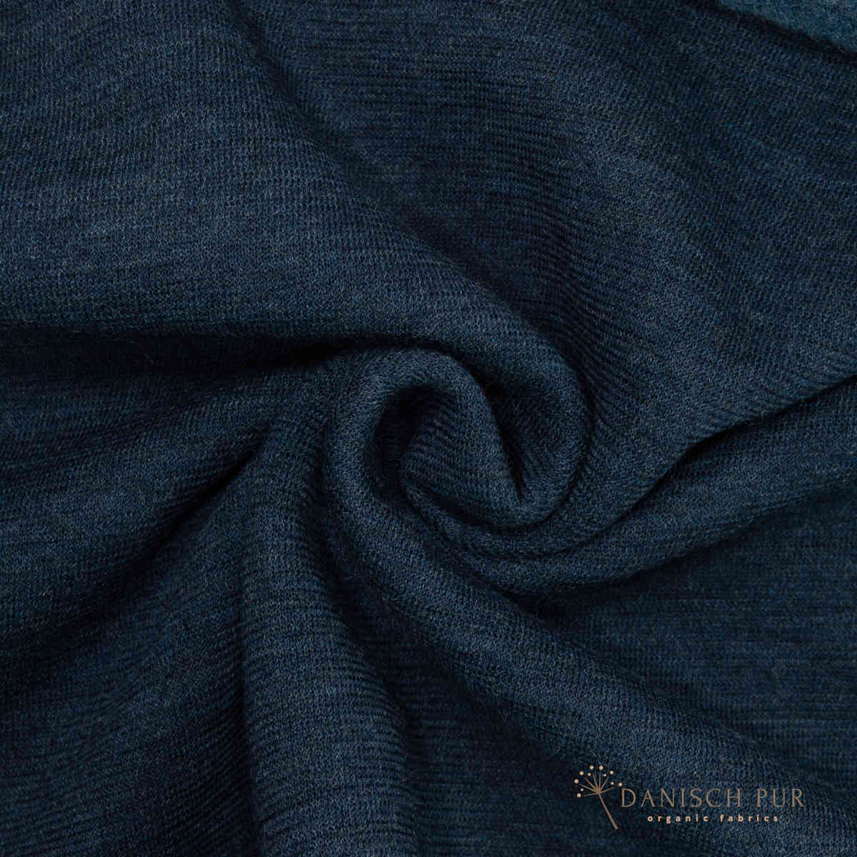 Bio Wendefleece Tiefsee-Lagoblau meliert (100% Schurwolle, Merino, kbt, mulesingfrei)
