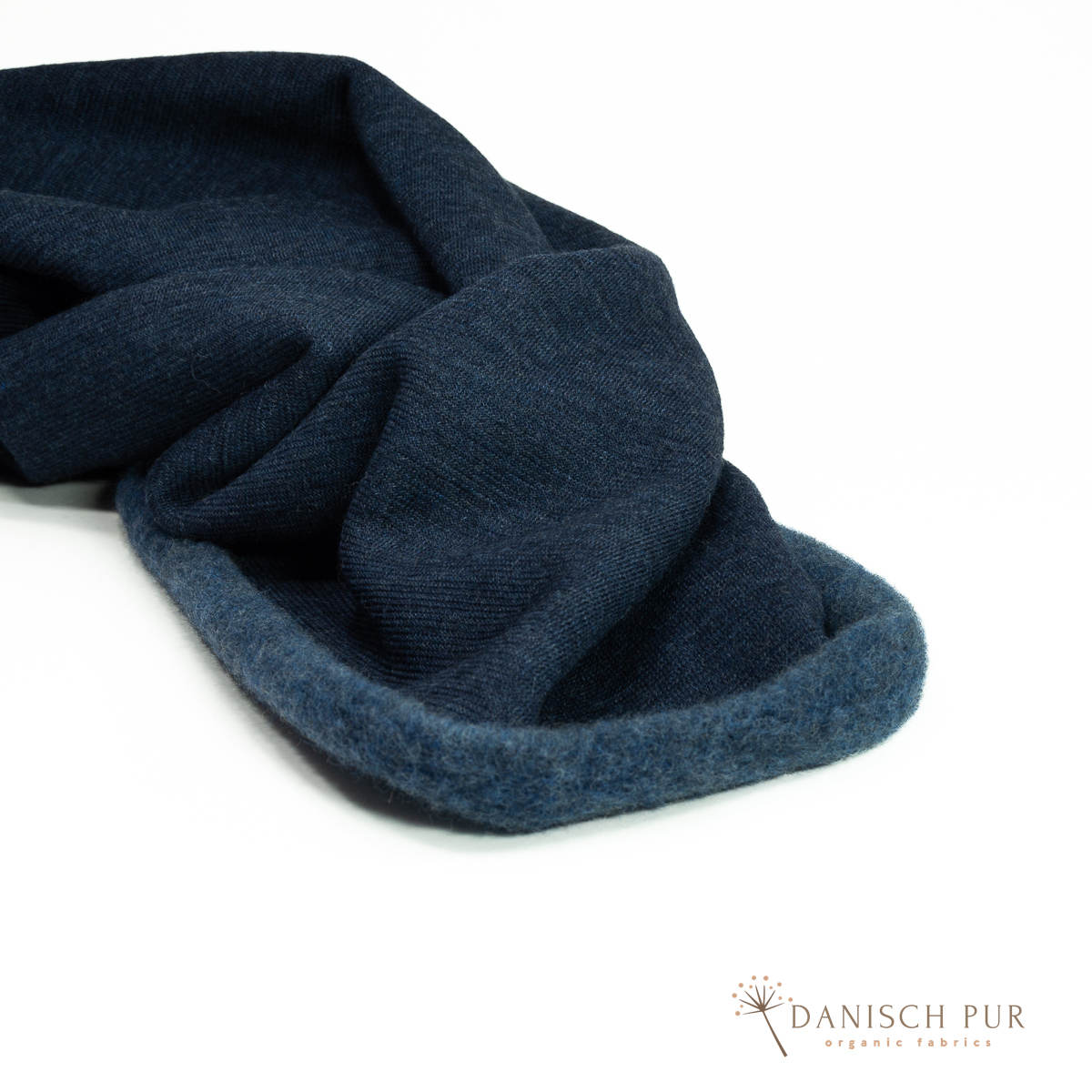 Bio Wendefleece Tiefsee-Lagoblau meliert (100% Schurwolle, Merino, kbt, mulesingfrei)