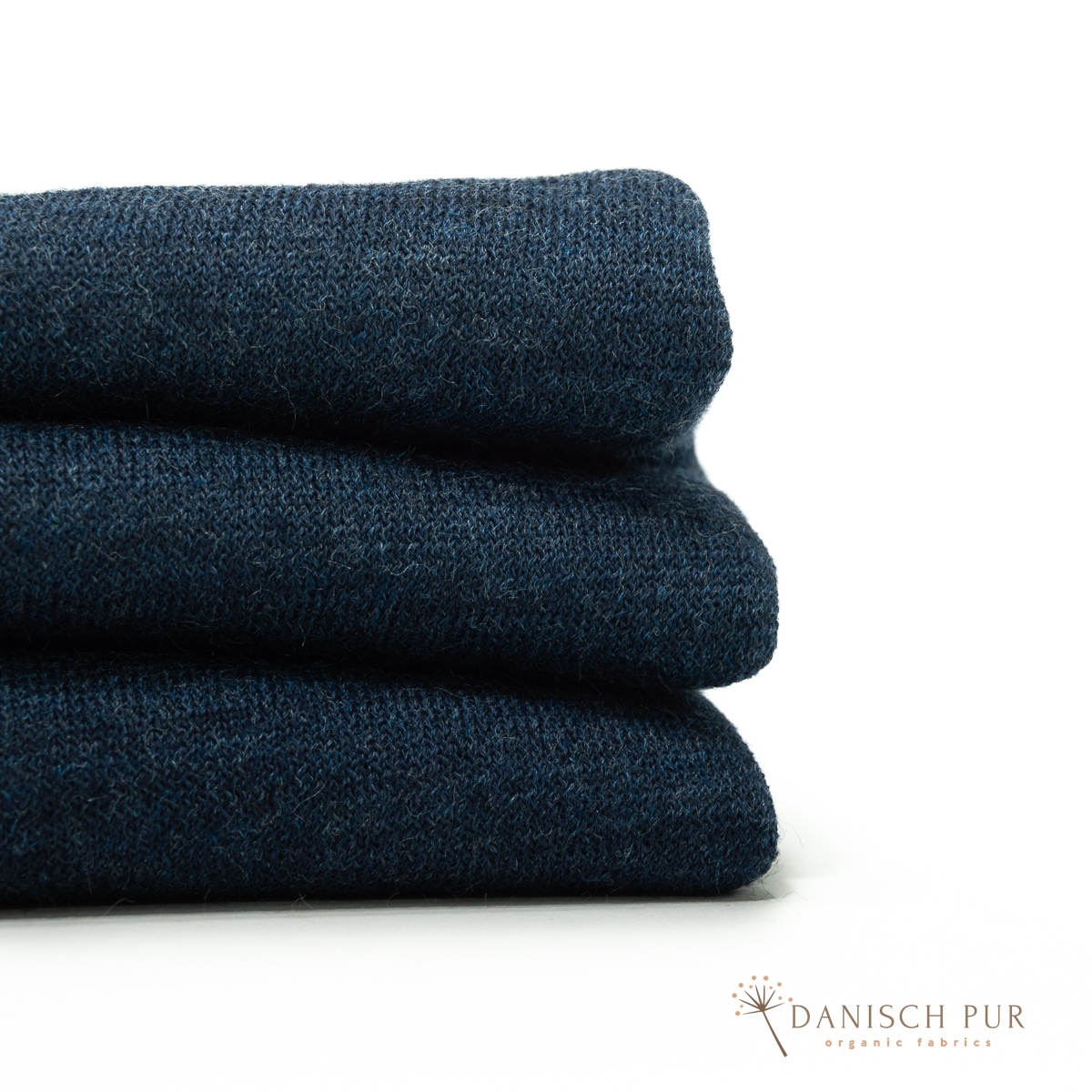 Bio Wendefleece Tiefsee-Lagoblau meliert (100% Schurwolle, Merino, kbt, mulesingfrei)