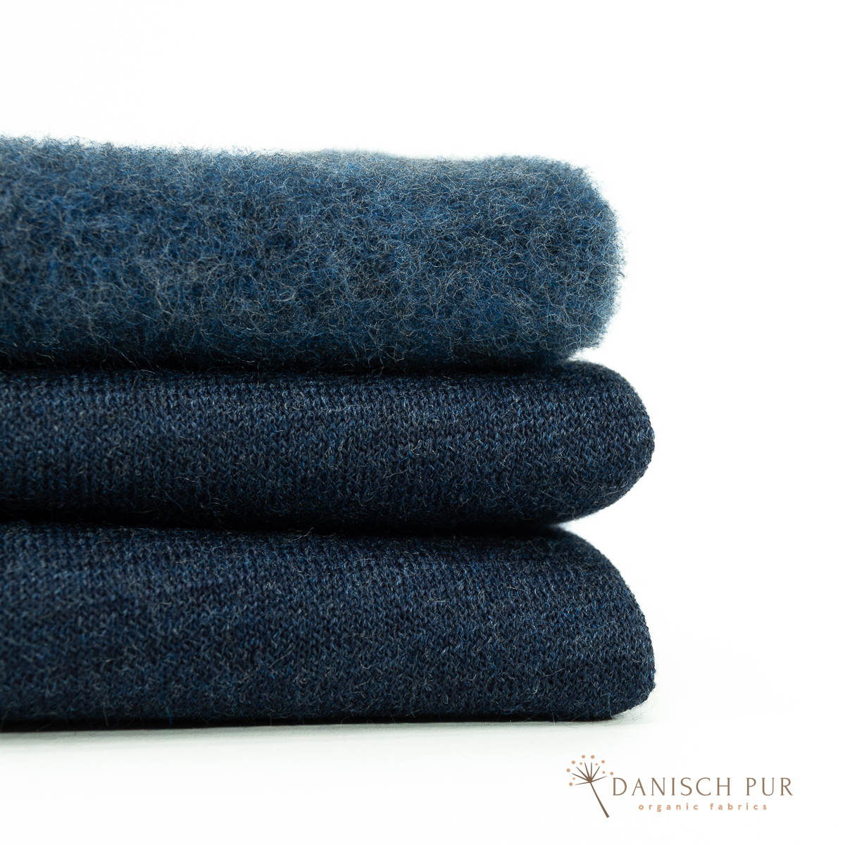 Bio Wendefleece Tiefsee-Lagoblau meliert (100% Schurwolle, Merino, kbt, mulesingfrei)
