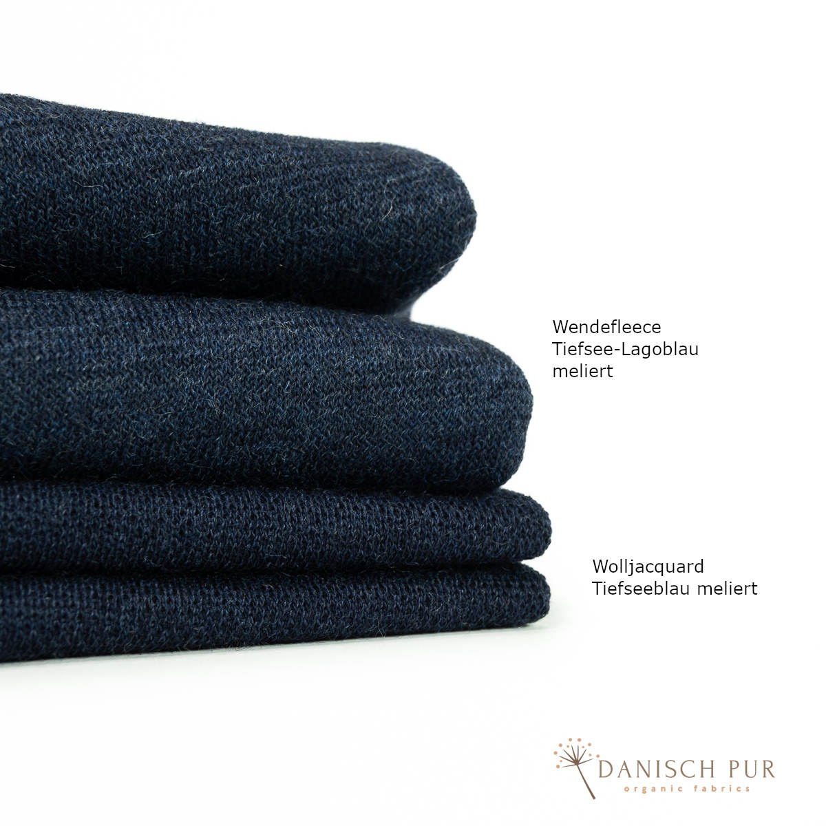Bio Wendefleece Tiefsee-Lagoblau meliert (100% Schurwolle, Merino, kbt, mulesingfrei)
