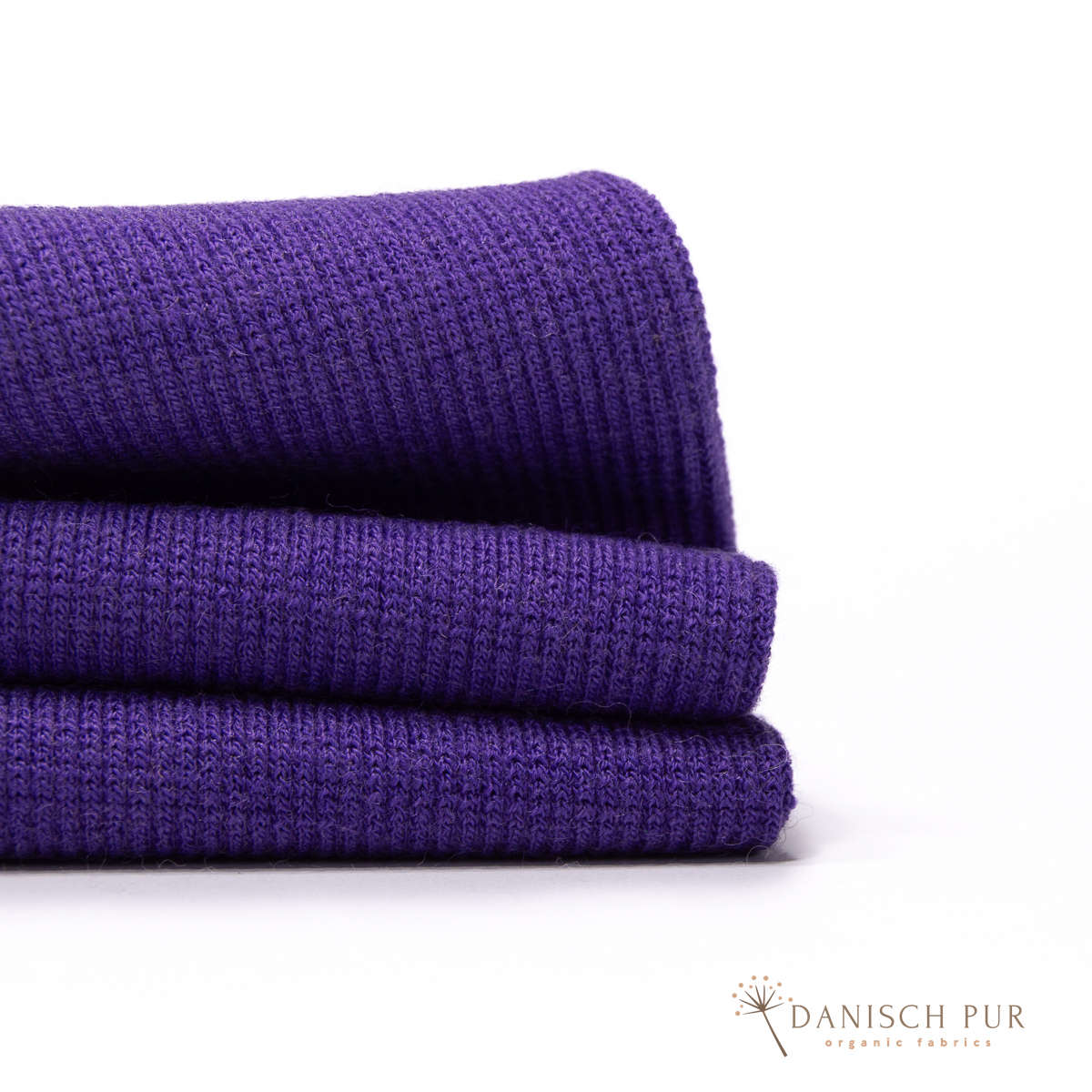 Bio Wollbündchen Amethyst (kbt, mulesingfrei) Rippe im Schlauch