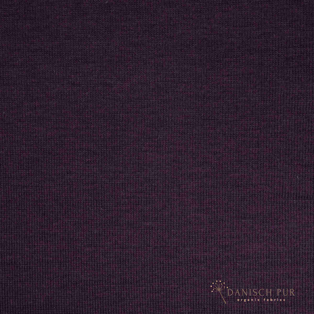 Bio Wollbündchen Aubergine meliert (kbt, mulesingfrei) Rippe im Schlauch