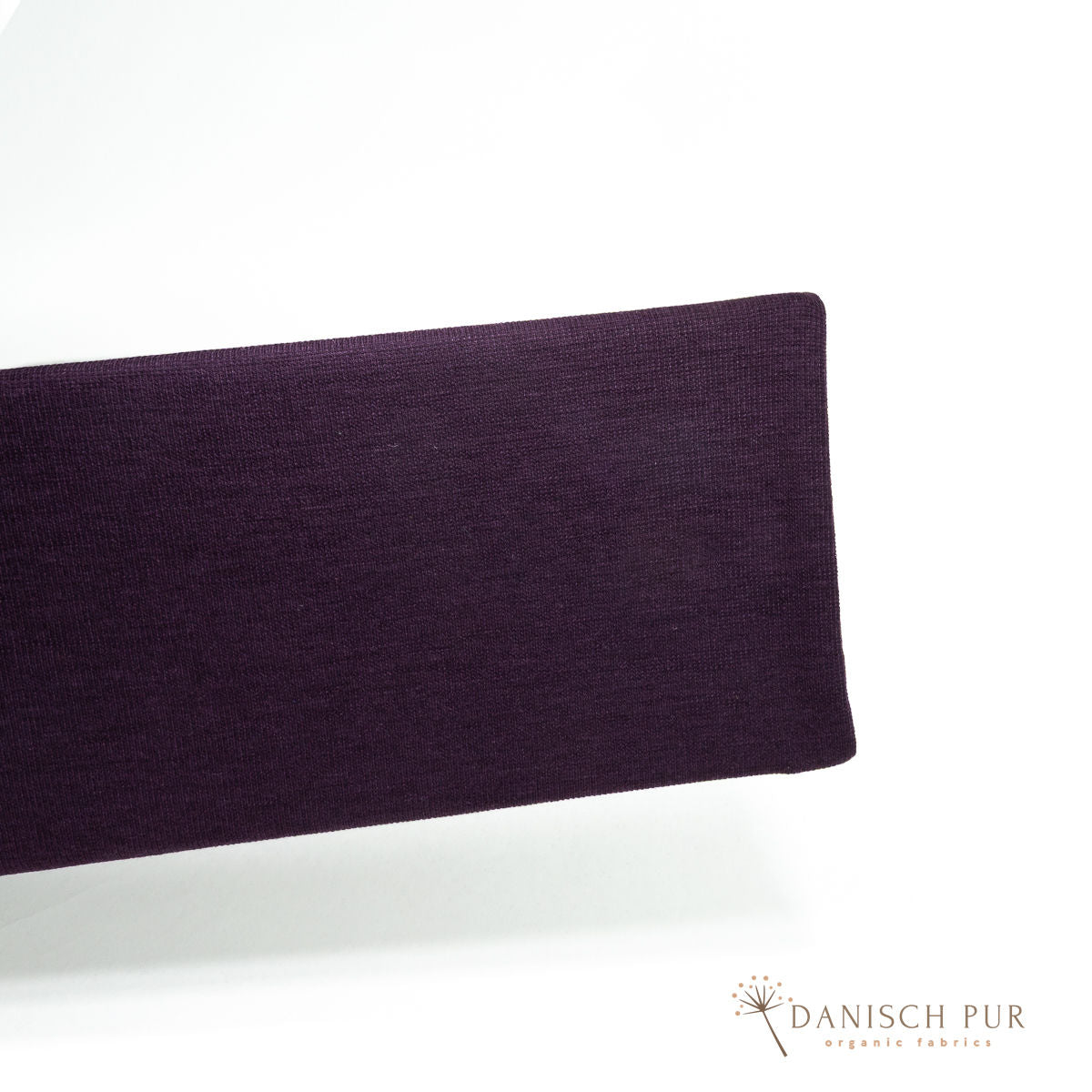 Bio Wollbündchen Aubergine meliert (kbt, mulesingfrei) Rippe im Schlauch