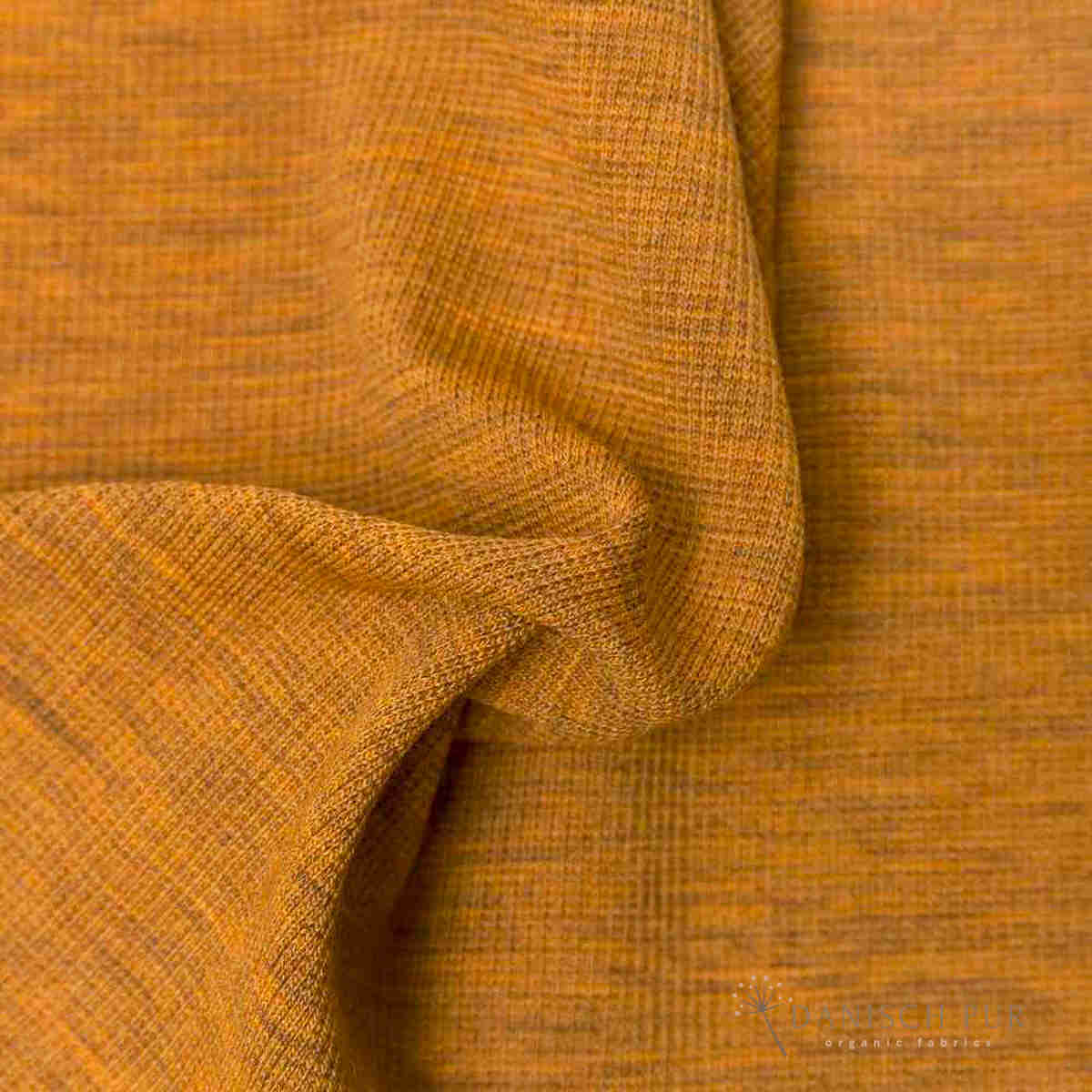 Meliertes Bio Wollbündchen Gold(kbt, mulesingfrei) Rippe im Schlauch