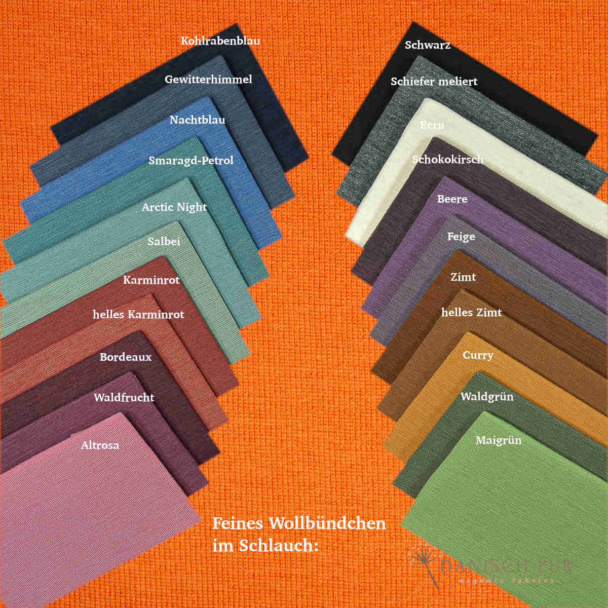 Bio Wollbündchen Hokkaido (kbt, mulesingfrei) Rippe im Schlauch