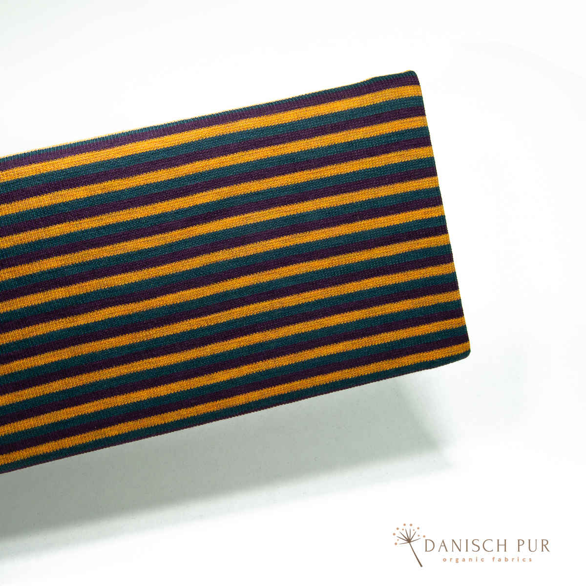 Ringelbündchen Bio Wollbündchen Langstrumpf-Ringel meliert Rippe im Schlauch (kbt, mulesingfrei)