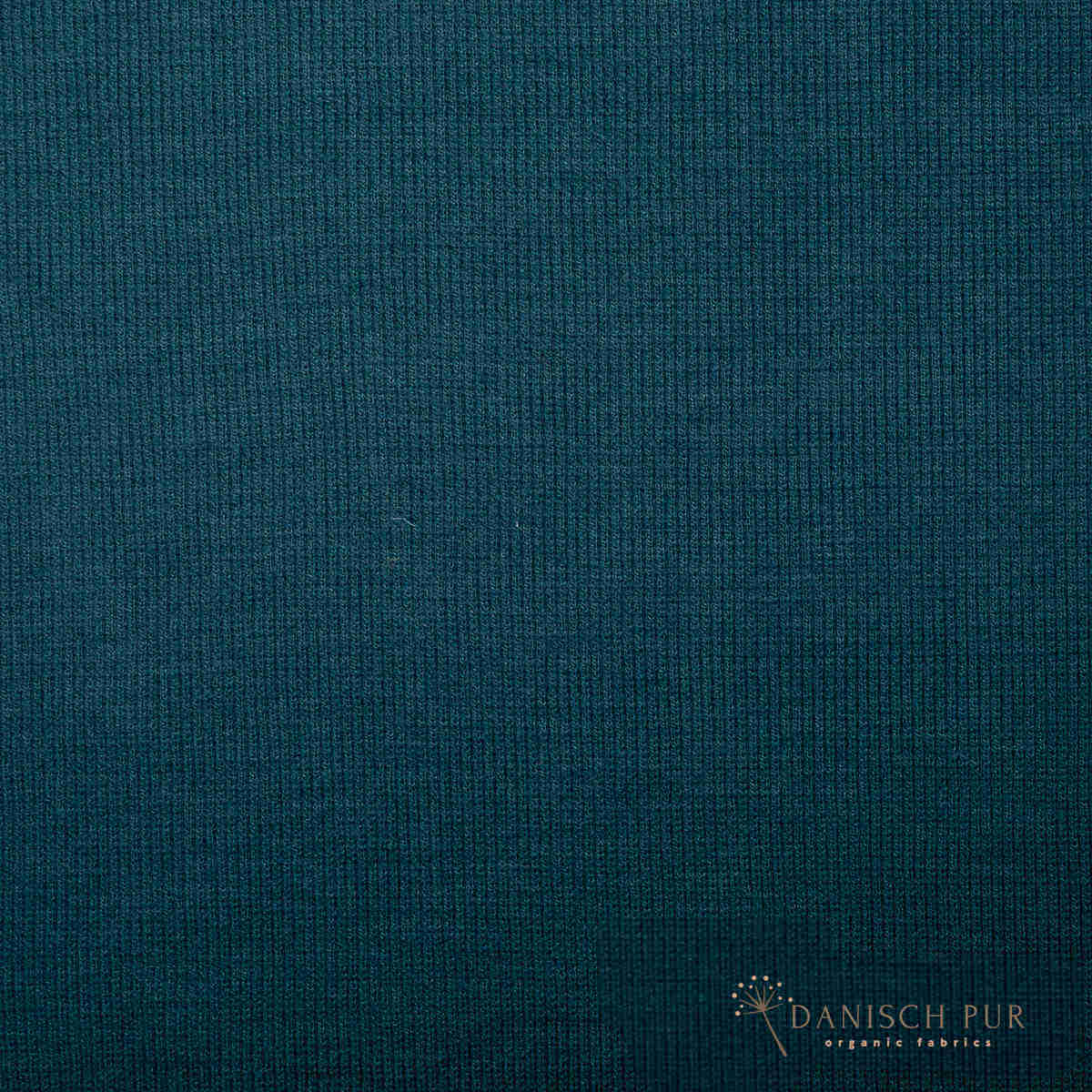 Bio Wollbündchen Ocean-Petrol (kbt, mulesingfrei) Rippe im Schlauch