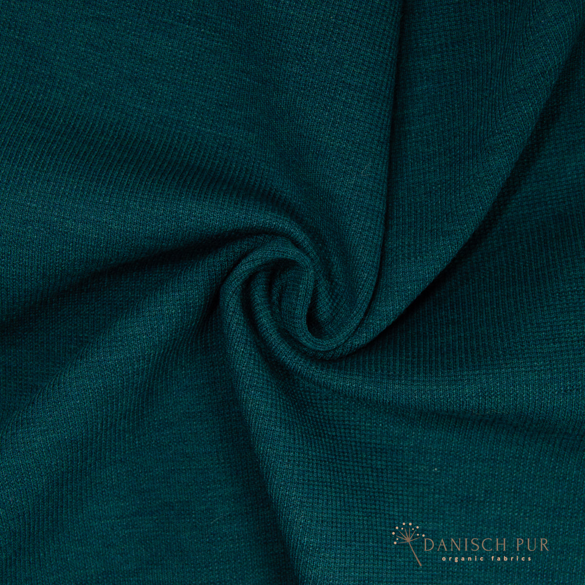 Bio Wollbündchen Petrol meliert (kbt, mulesingfrei) Rippe im Schlauch