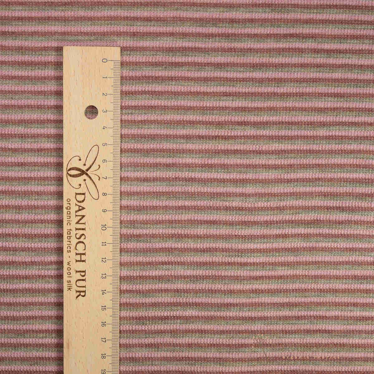 Organic wool cuffs with striped long stockings, melange ribbed in a tube (organic, mulesing-free)