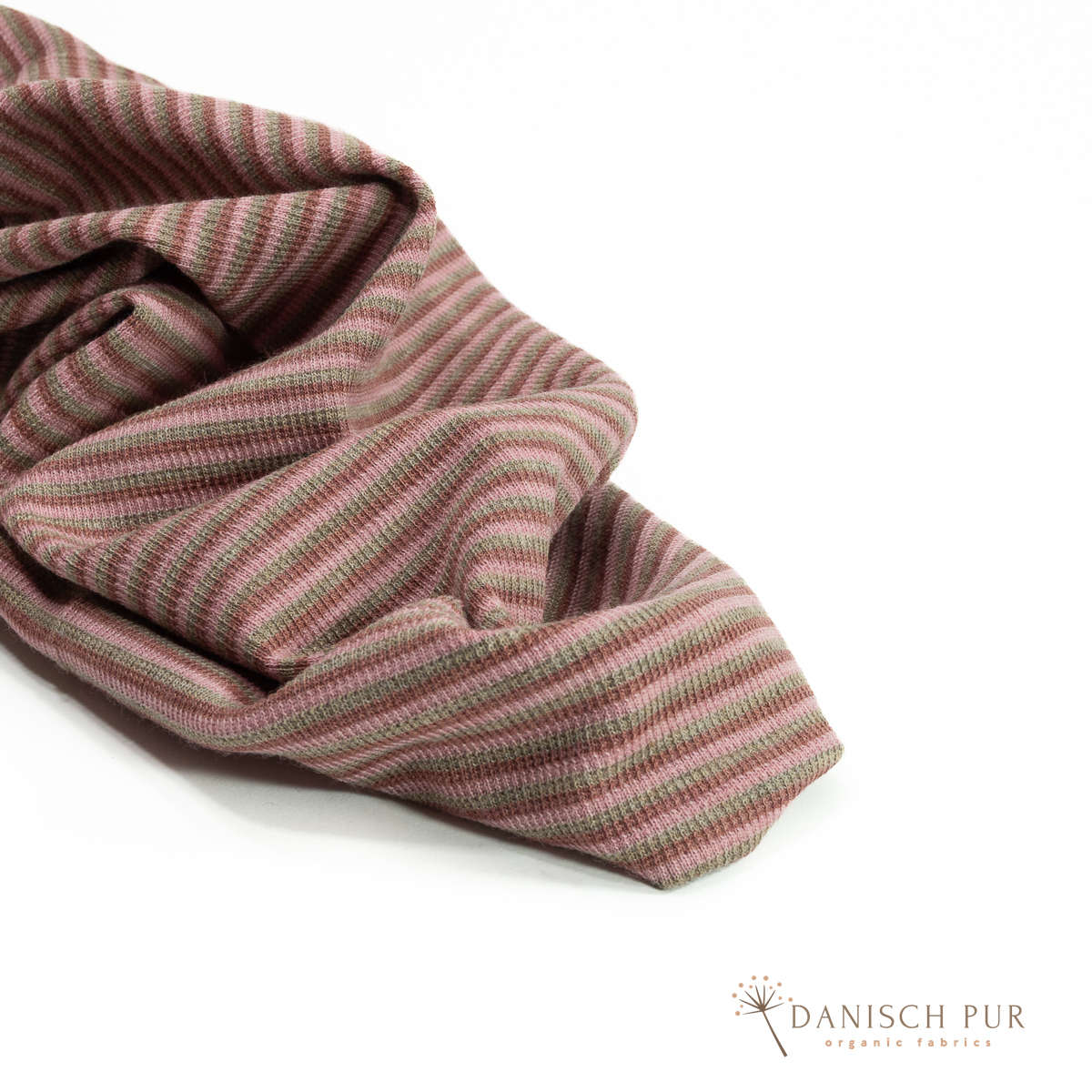 Organic wool cuffs with striped long stockings, melange ribbed in a tube (organic, mulesing-free)