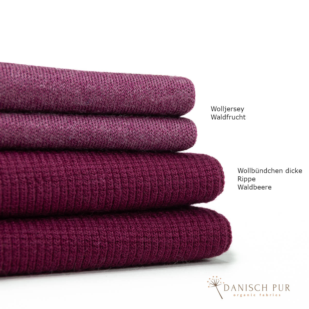 Organic wool ribbing, Lampone melange (organic, mulesing-free), ribbed in a tube