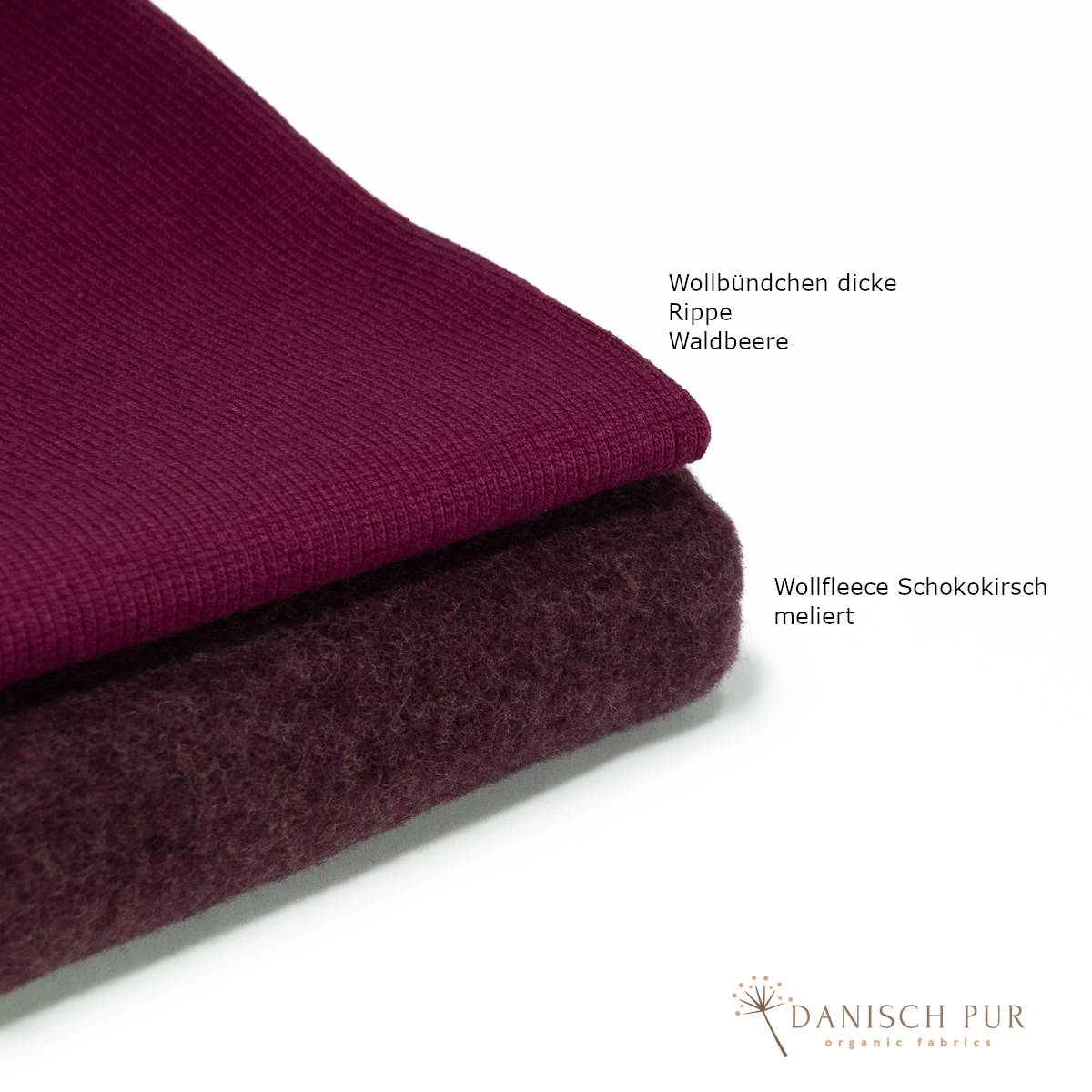 Organic wool ribbing, Lampone melange (organic, mulesing-free), ribbed in a tube