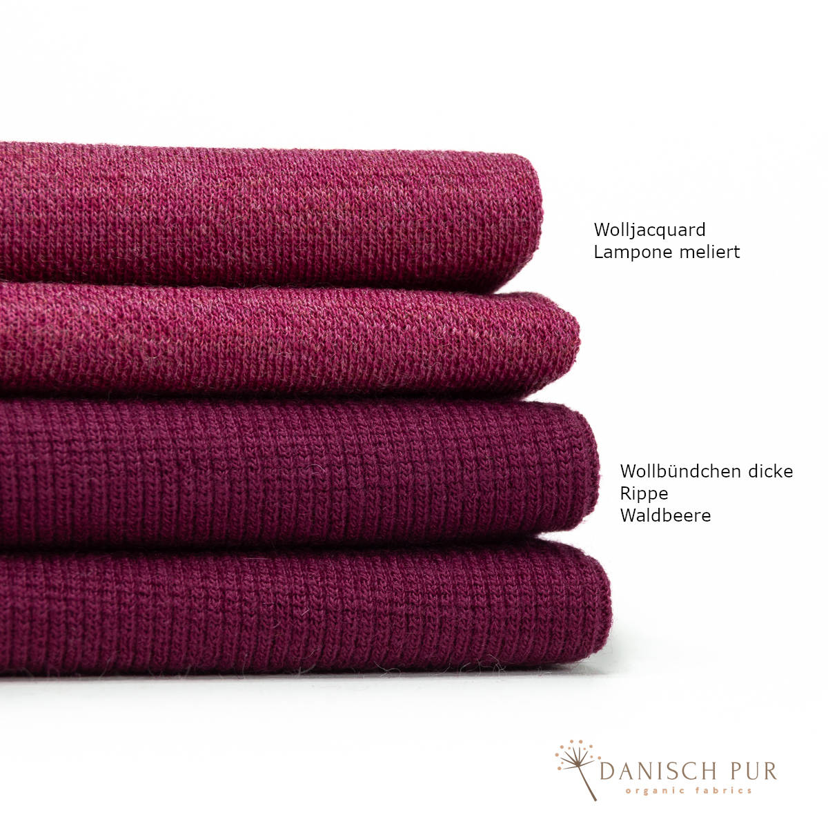 Organic wool ribbing, Lampone melange (organic, mulesing-free), ribbed in a tube
