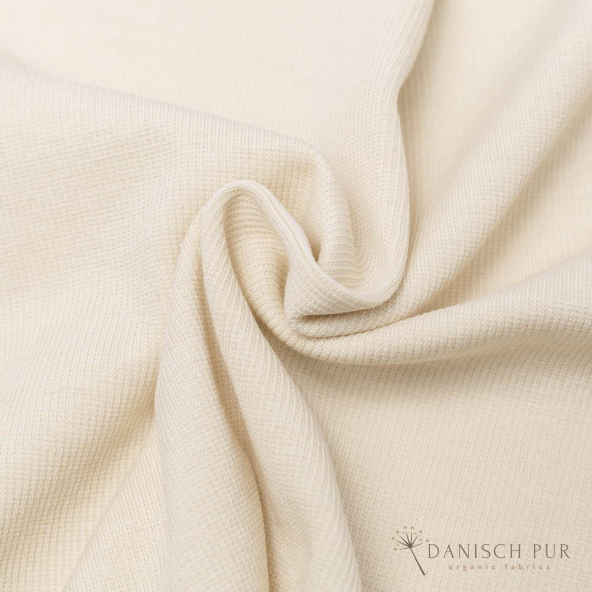 Bio Wollbündchen wollweiß (kbt, mulesingfrei) Rippe im Schlauch