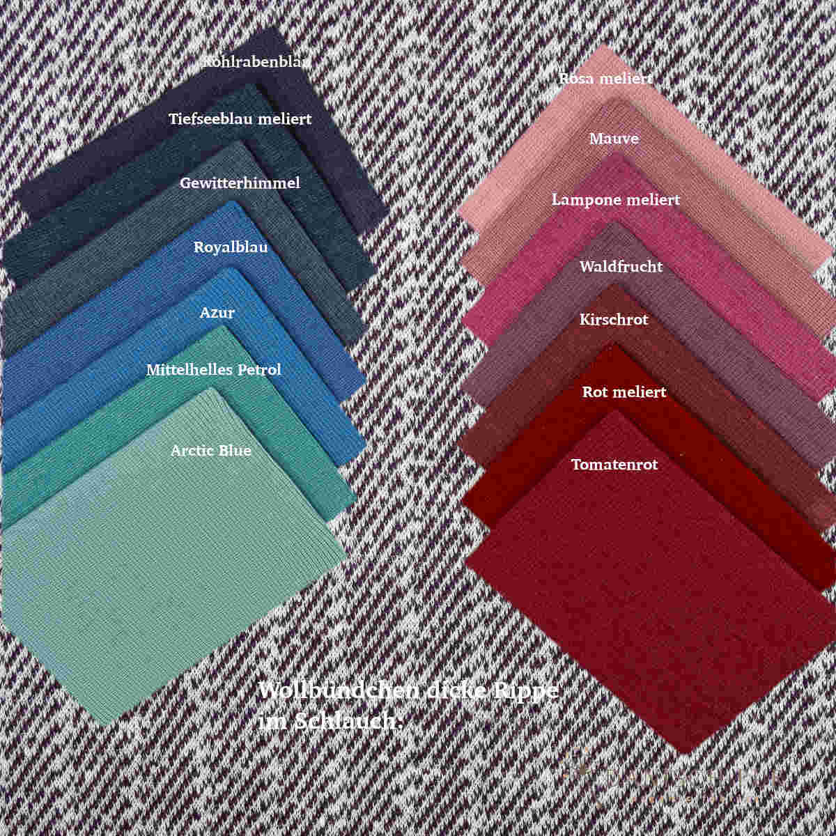 Coupon 50 cm Bio Wolle-Hanf (kbt, mulesingfreit-kba) Aubergine melierter Fischgrat