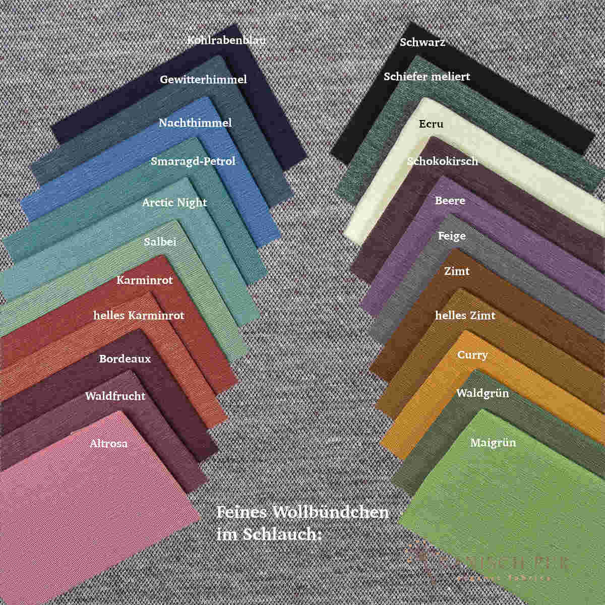 Coupon 50 cm Bio Wolle-Hanf (kbt, mulesingfreit-kba) Aubergine melierter Fischgrat