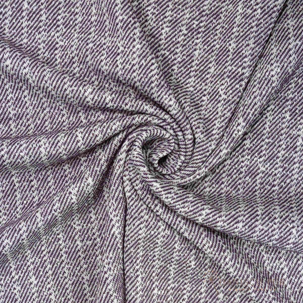 Coupon 50 cm Bio Wolle-Hanf (kbt, mulesingfreit-kba) Aubergine melierter Fischgrat