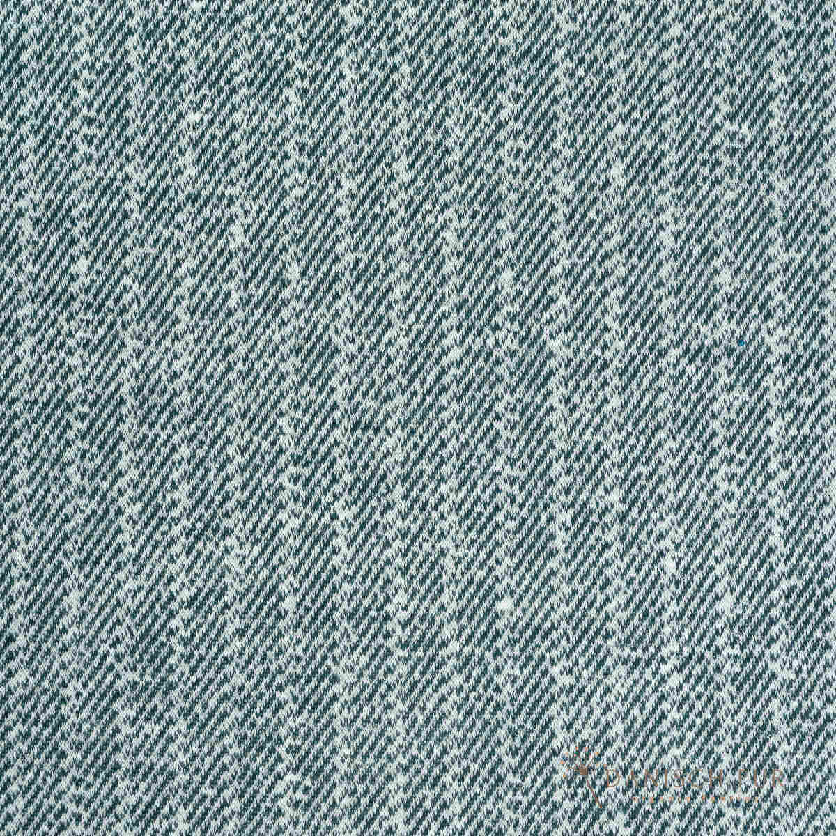 Coupon 80 cm Bio Wolle-Hanf (kbt, mulesingfreit-kba) Petrol melierter Fischgrat