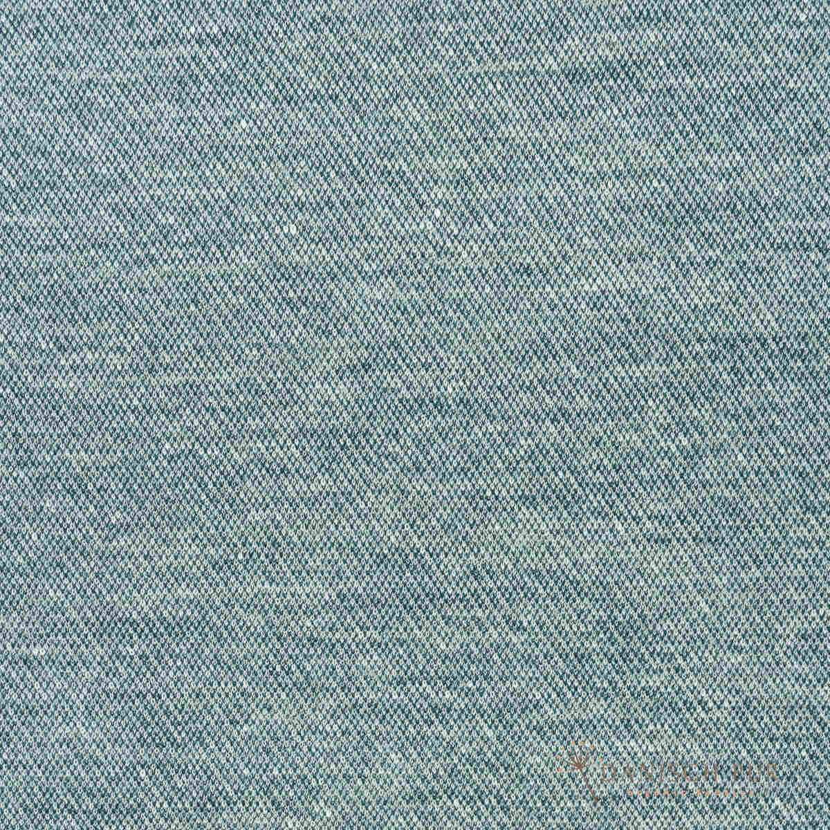 Coupon 80 cm Bio Wolle-Hanf (kbt, mulesingfreit-kba) Petrol melierter Fischgrat