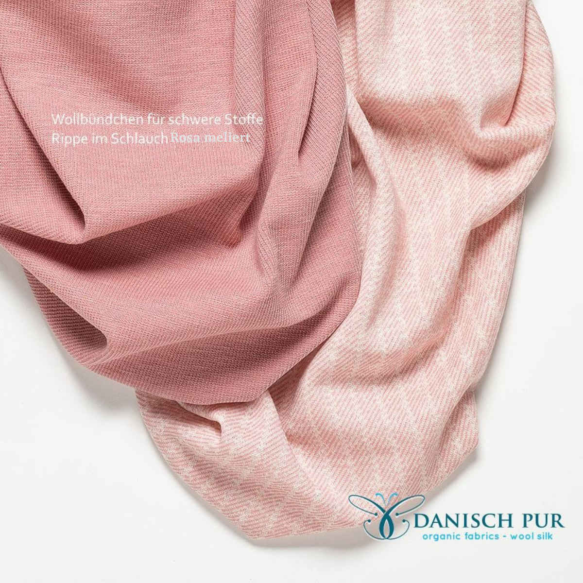 Bio Wolle-Hanf (kbt, mulesingfreit-kba) rosa melierter Kuschel-Fischgrat
