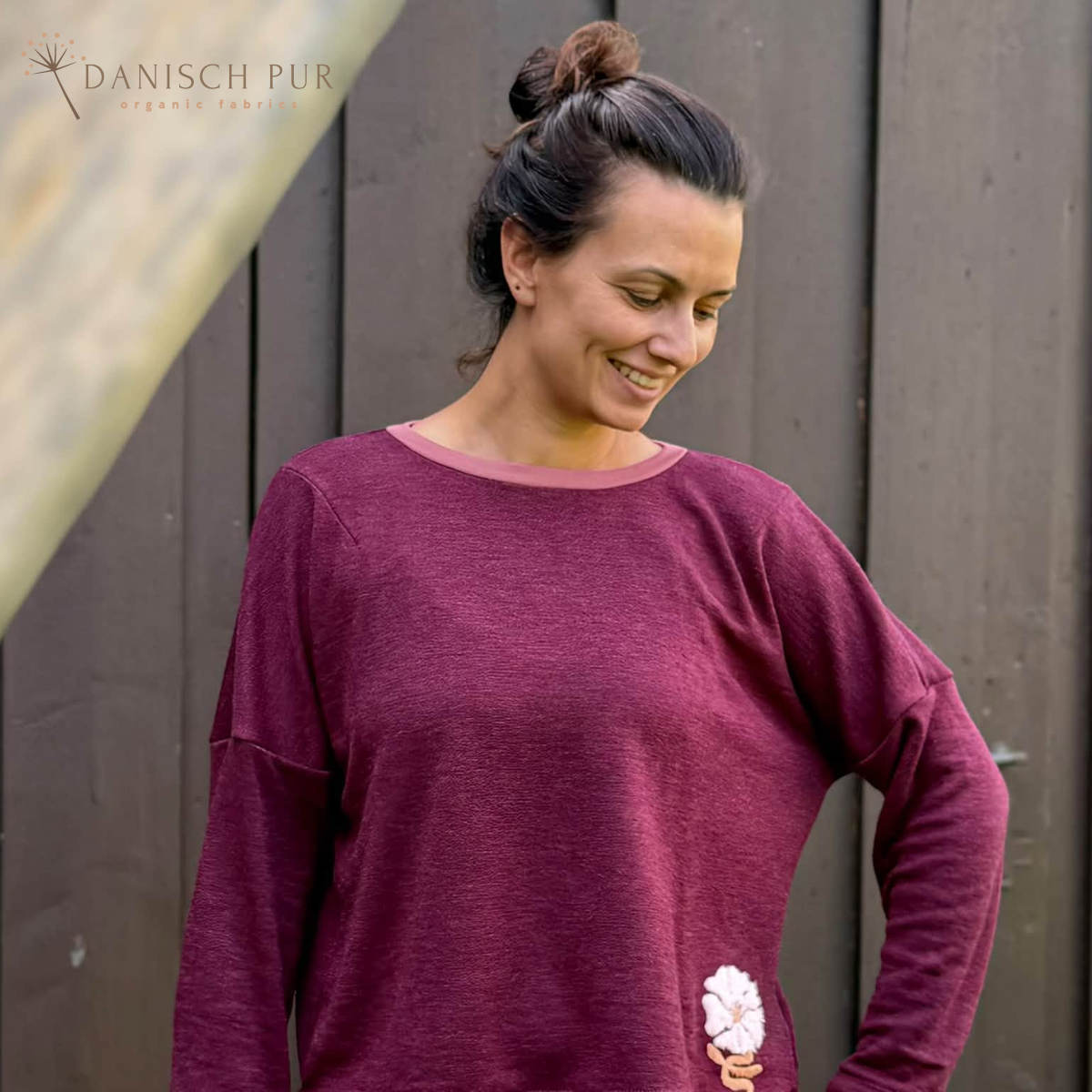 Coupon 130 cm B-Ware Bio Wolle/Lyocell Cino-Frottee Bordeaux (70% Schurwolle (Merino, kbt, mulesingfrei), 30% TENCEL™ Lyocell)