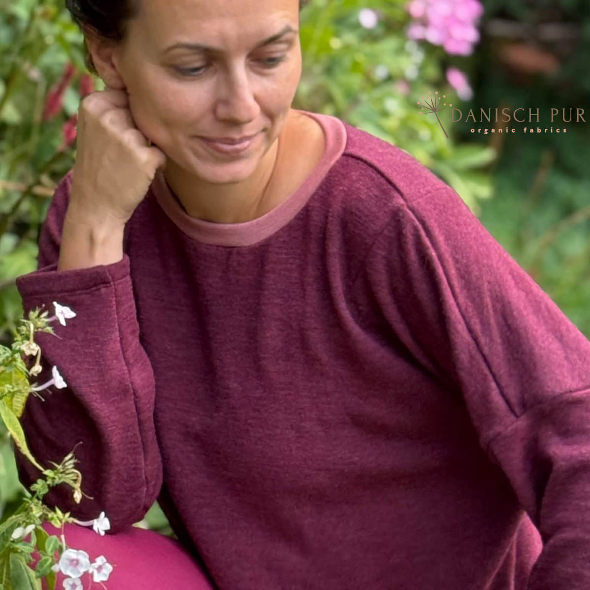 Coupon 130 cm B-Ware Bio Wolle/Lyocell Cino-Frottee Bordeaux (70% Schurwolle (Merino, kbt, mulesingfrei), 30% TENCEL™ Lyocell)