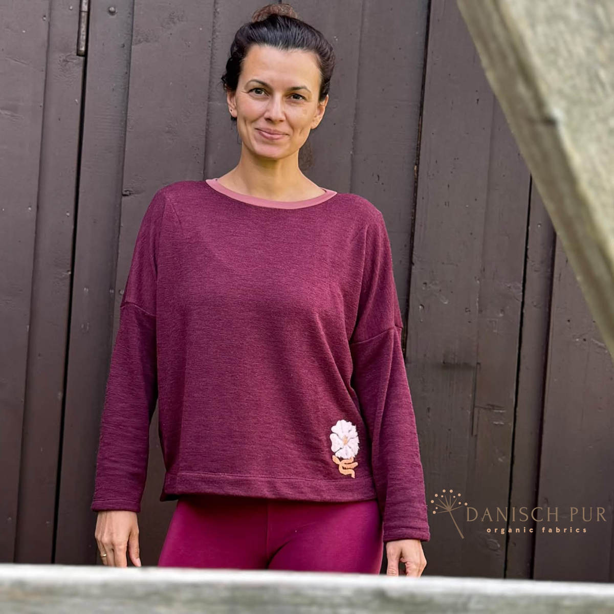 Coupon 130 cm B-Ware Bio Wolle/Lyocell Cino-Frottee Bordeaux (70% Schurwolle (Merino, kbt, mulesingfrei), 30% TENCEL™ Lyocell)