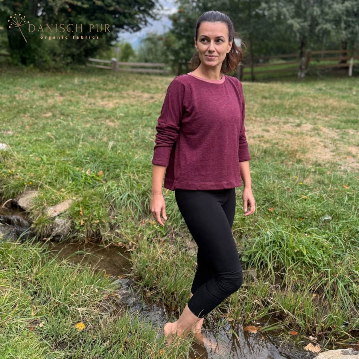 Coupon 130 cm B-Ware Bio Wolle/Lyocell Cino-Frottee Bordeaux (70% Schurwolle (Merino, kbt, mulesingfrei), 30% TENCEL™ Lyocell)