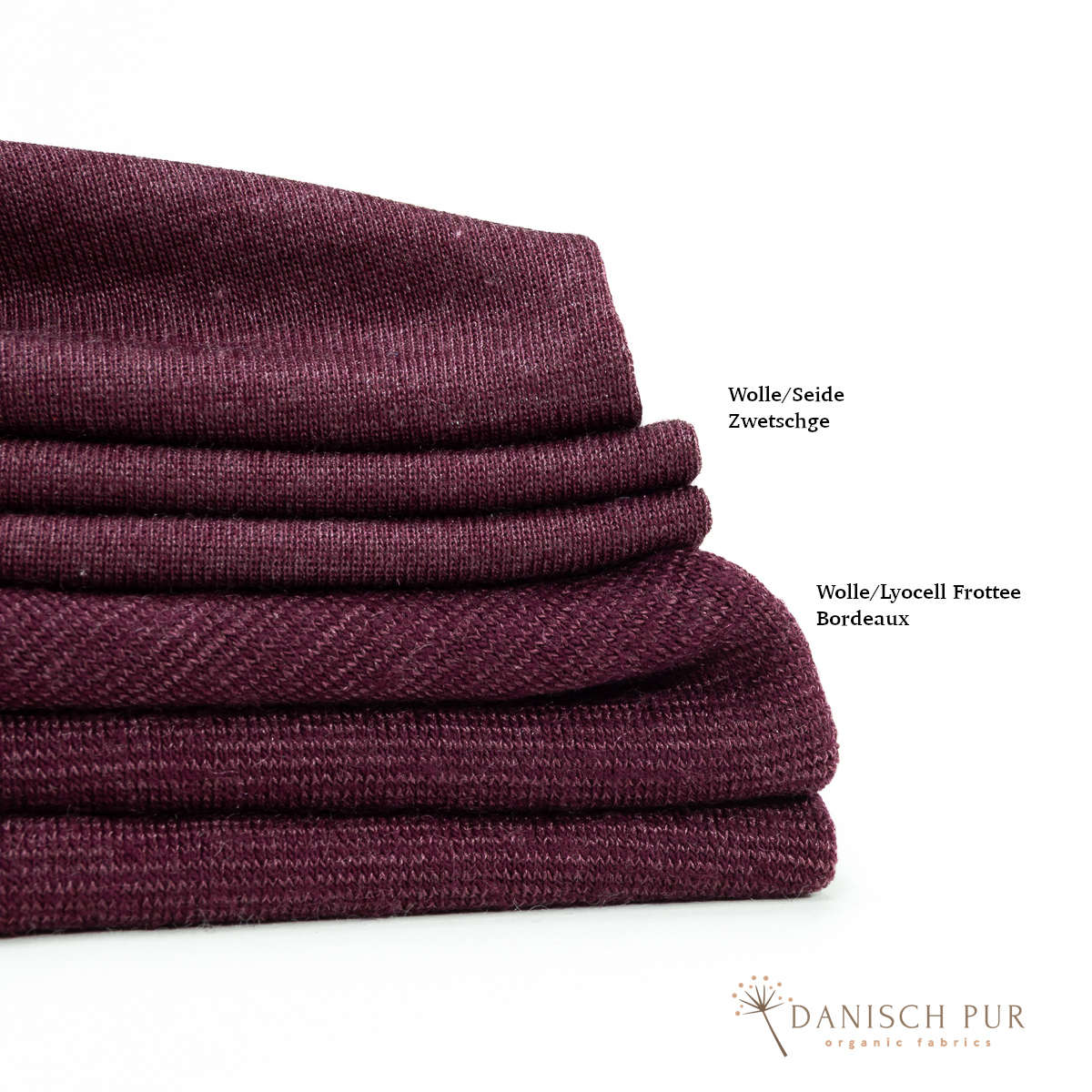 Coupon 130 cm B-Ware Bio Wolle/Lyocell Cino-Frottee Bordeaux (70% Schurwolle (Merino, kbt, mulesingfrei), 30% TENCEL™ Lyocell)