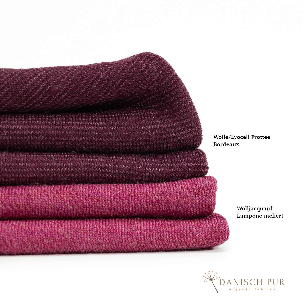Coupon 130 cm B-Ware Bio Wolle/Lyocell Cino-Frottee Bordeaux (70% Schurwolle (Merino, kbt, mulesingfrei), 30% TENCEL™ Lyocell)