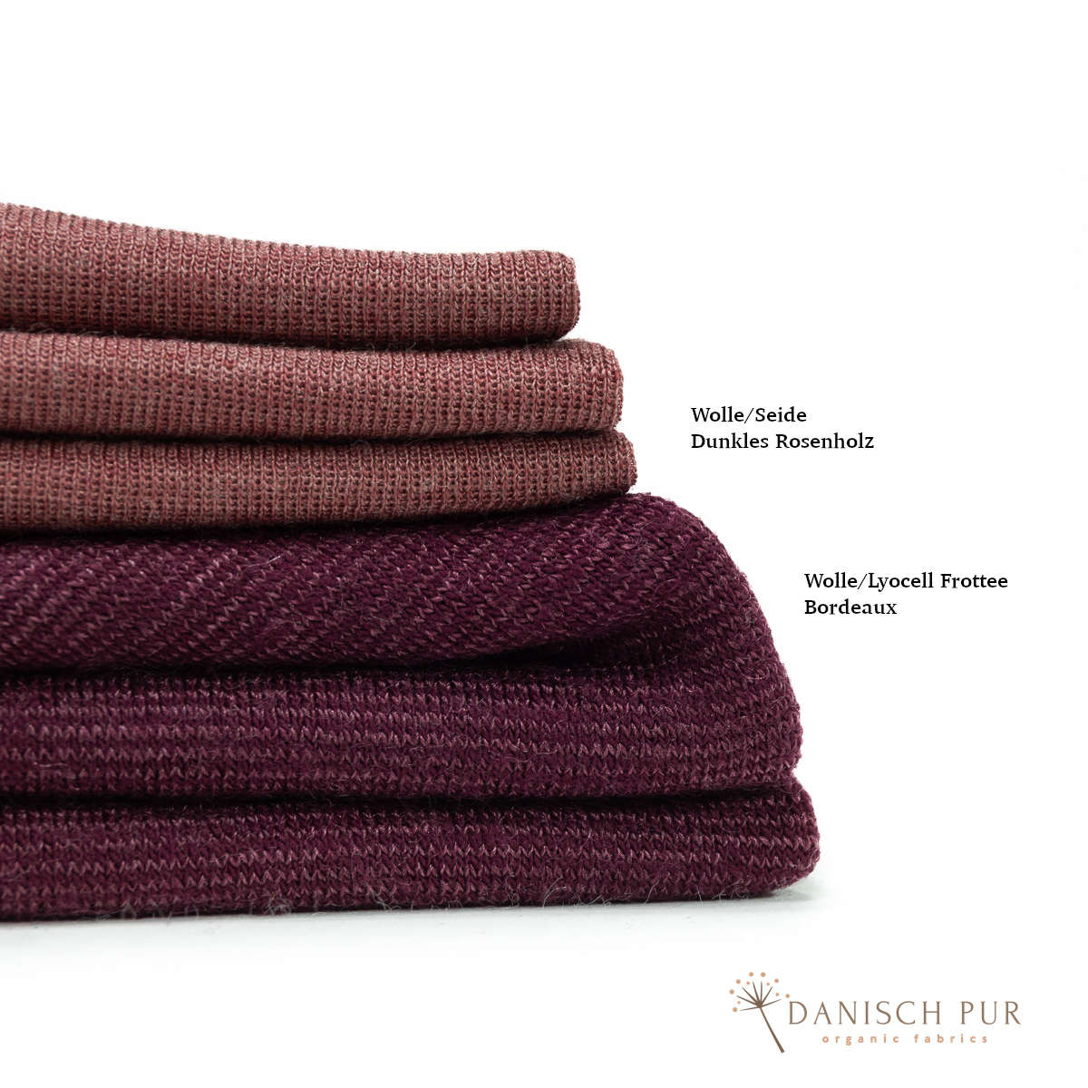 Coupon 130 cm B-Ware Bio Wolle/Lyocell Cino-Frottee Bordeaux (70% Schurwolle (Merino, kbt, mulesingfrei), 30% TENCEL™ Lyocell)