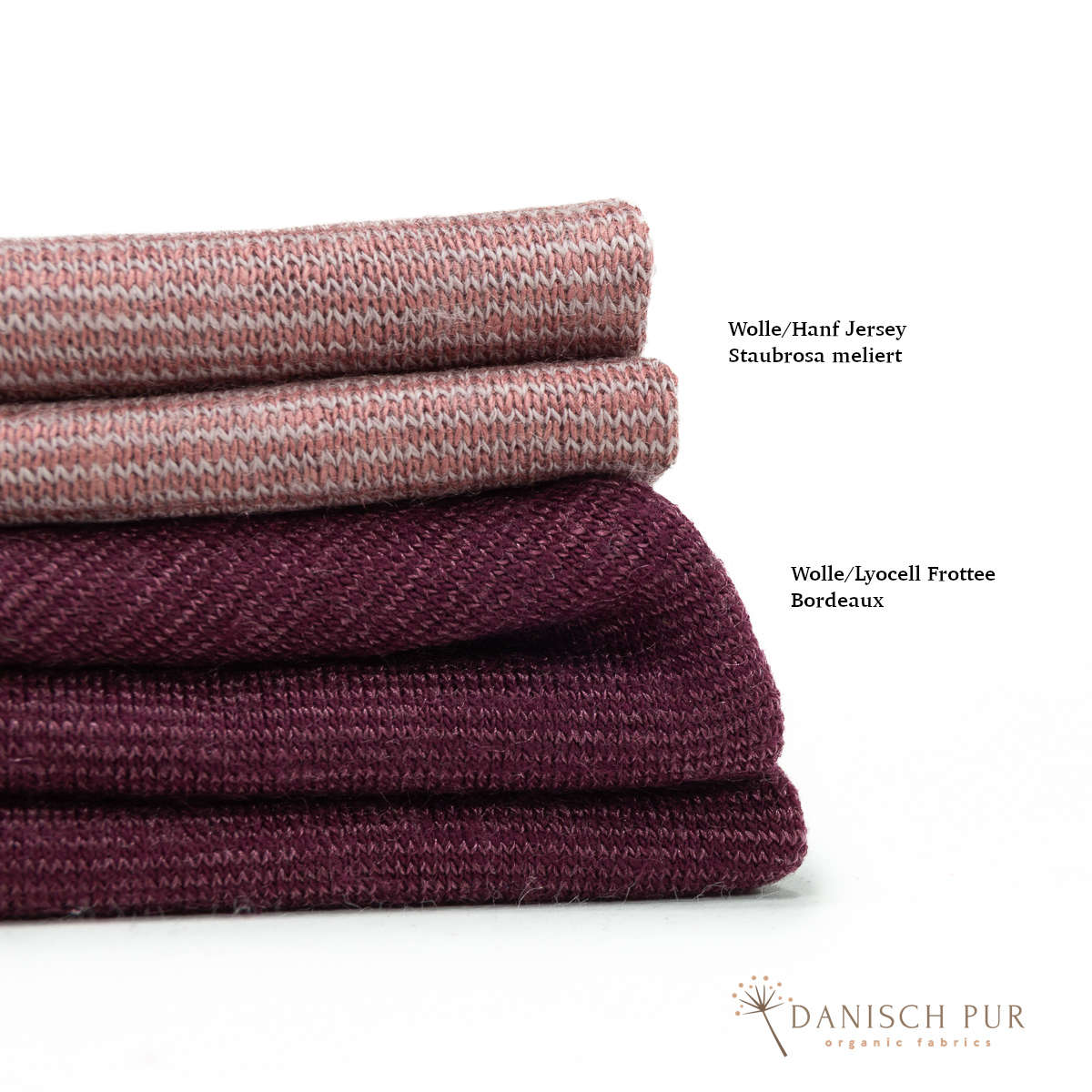 Coupon 130 cm B-Ware Bio Wolle/Lyocell Cino-Frottee Bordeaux (70% Schurwolle (Merino, kbt, mulesingfrei), 30% TENCEL™ Lyocell)