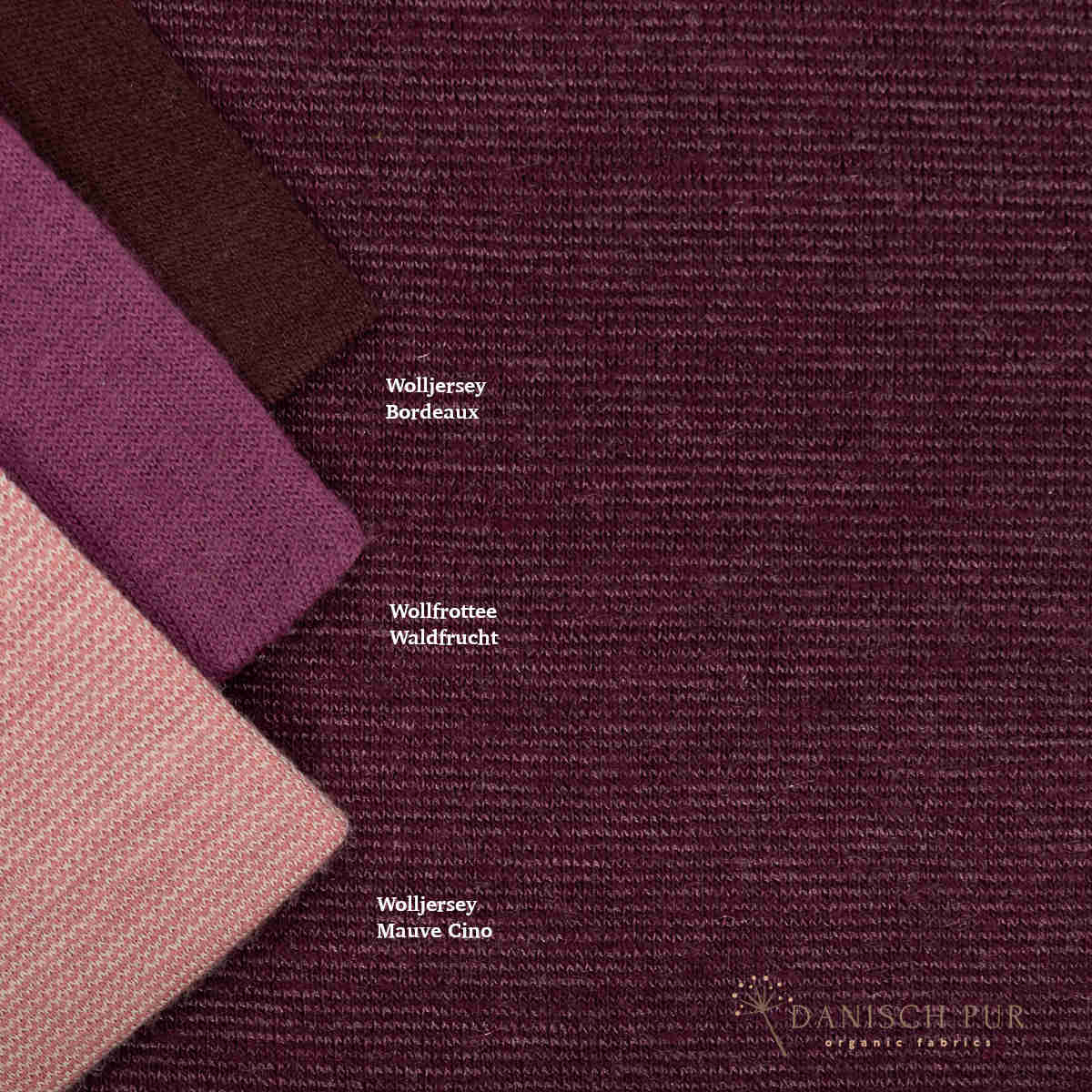 Coupon 130 cm B-Ware Bio Wolle/Lyocell Cino-Frottee Bordeaux (70% Schurwolle (Merino, kbt, mulesingfrei), 30% TENCEL™ Lyocell)