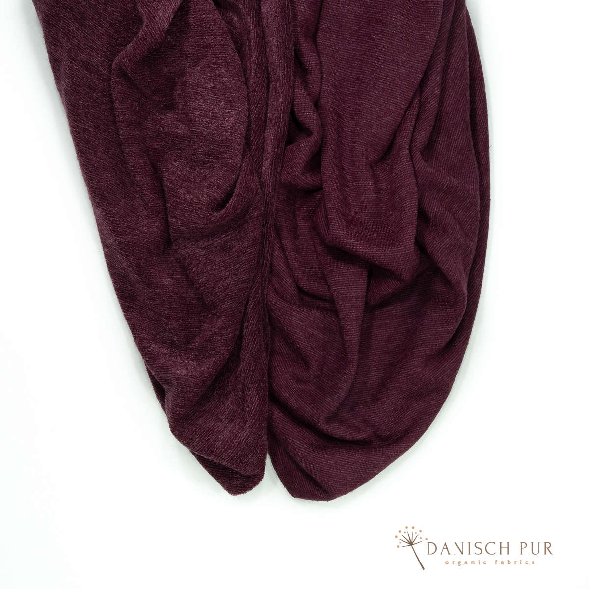 Coupon 130 cm B-Ware Bio Wolle/Lyocell Cino-Frottee Bordeaux (70% Schurwolle (Merino, kbt, mulesingfrei), 30% TENCEL™ Lyocell)