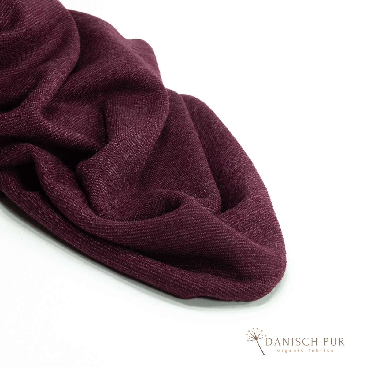 Coupon 130 cm B-Ware Bio Wolle/Lyocell Cino-Frottee Bordeaux (70% Schurwolle (Merino, kbt, mulesingfrei), 30% TENCEL™ Lyocell)