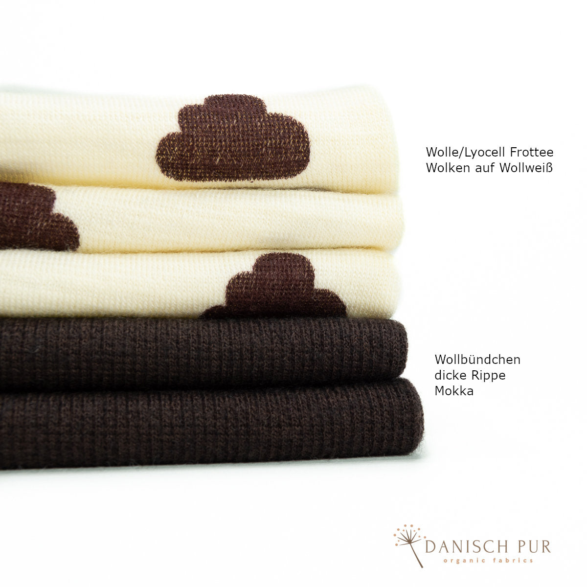 Bio Wolle/Lyocell Frottee Wolken auf Wollweiß (70% Schurwolle (Merino, kbt, mulesingfrei), 30% TENCEL™ Lyocell)