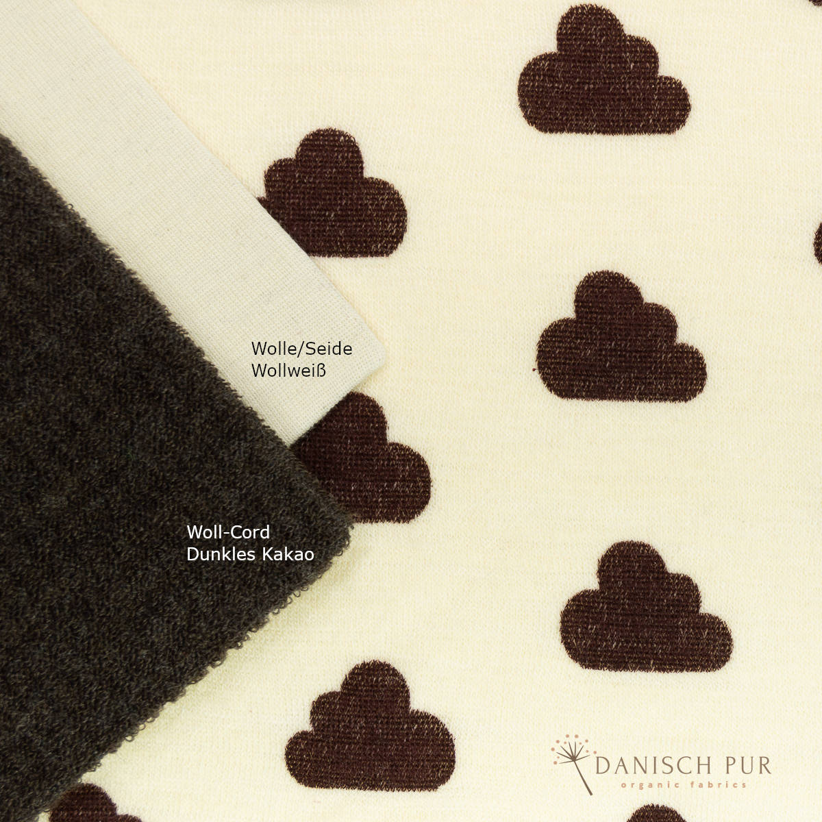 Bio Wolle/Lyocell Frottee Wolken auf Wollweiß (70% Schurwolle (Merino, kbt, mulesingfrei), 30% TENCEL™ Lyocell)